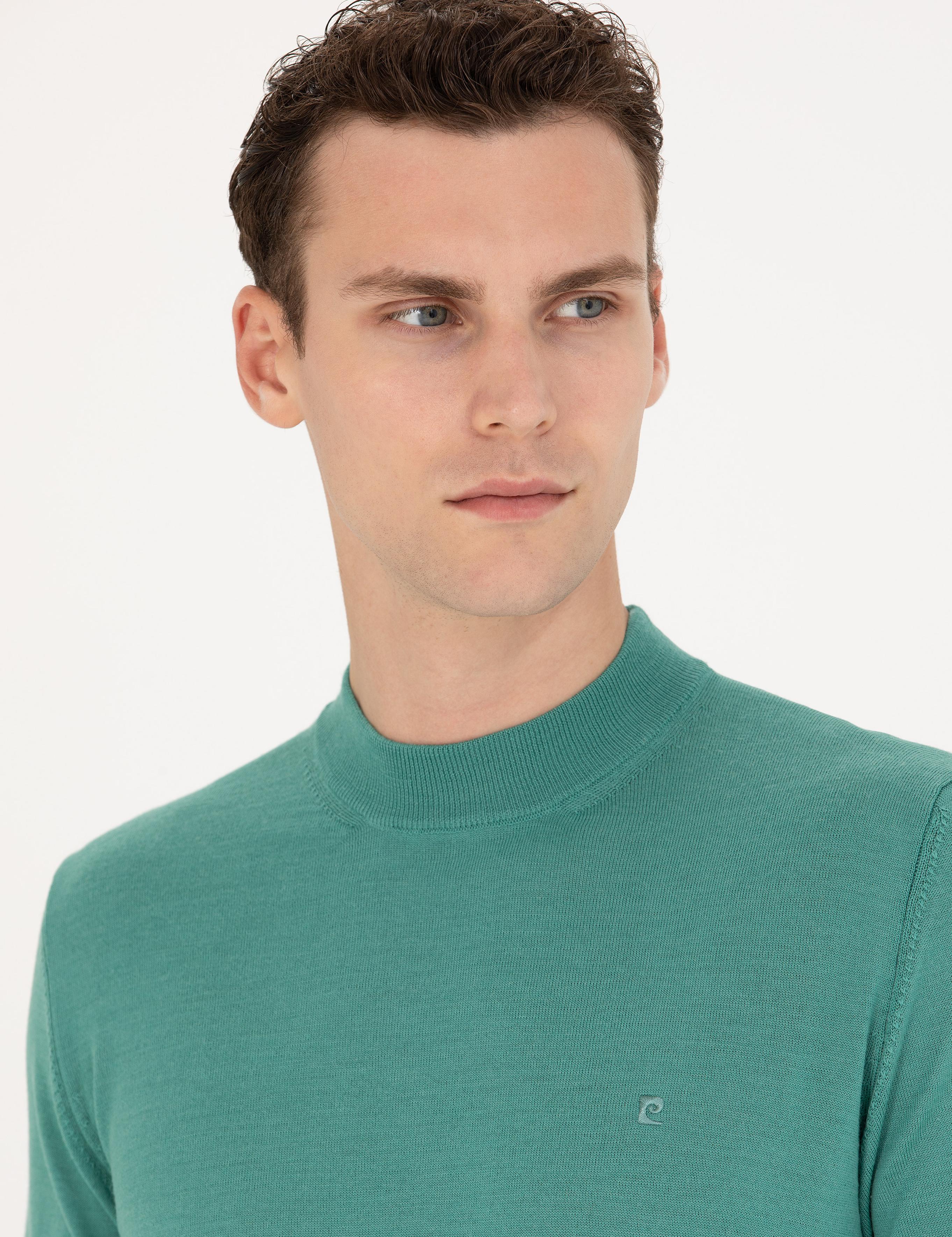 Mint Regular Fit Çeyrek Yaka Yün Karışımlı Basic Triko Kazak