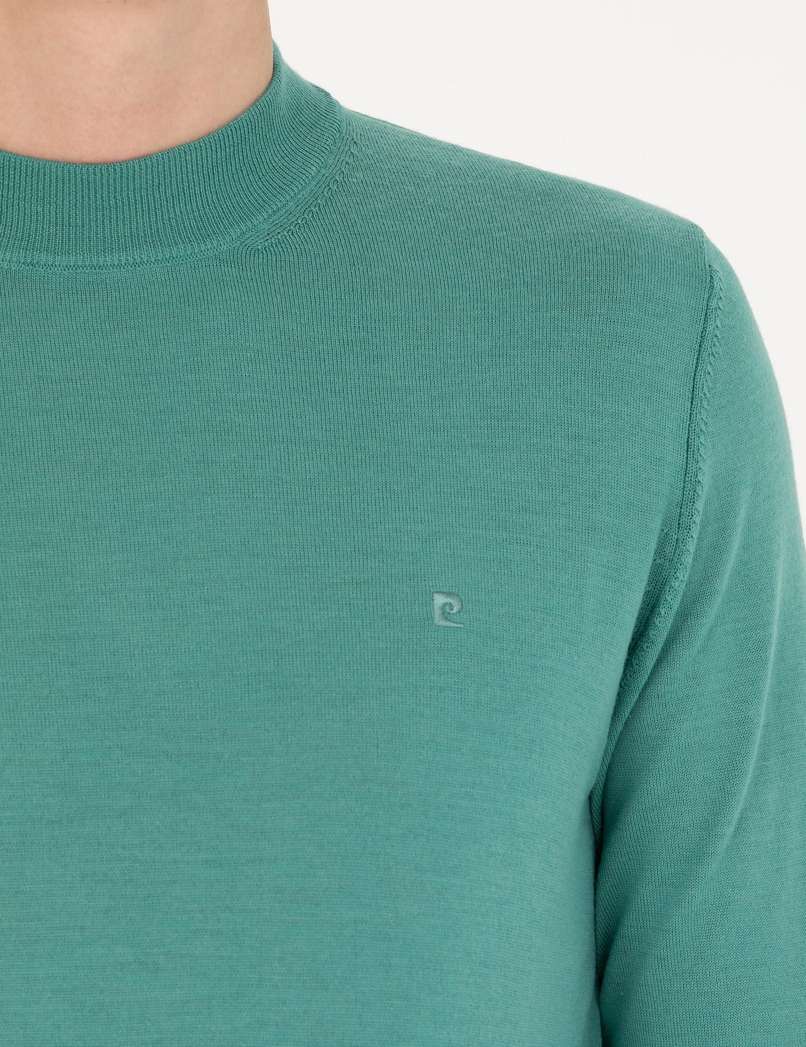 Mint Regular Fit Çeyrek Yaka Yün Karışımlı Basic Triko Kazak