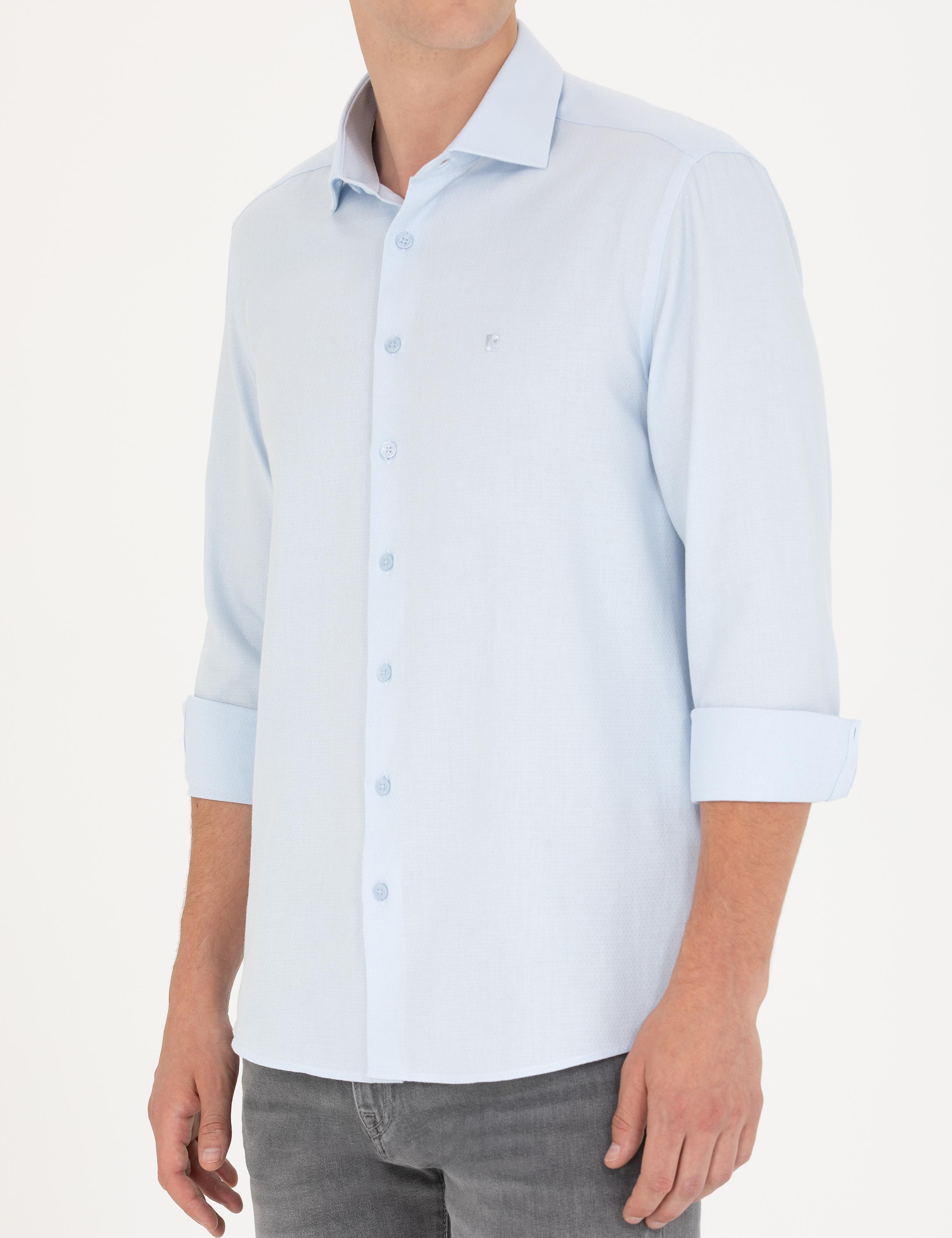 Açık Mavi Slim Fit Uzun Kollu Gömlek