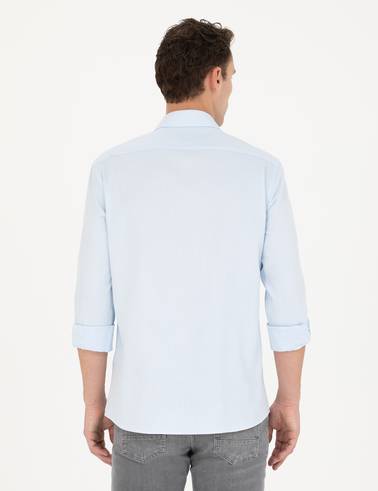 Açık Mavi Slim Fit Uzun Kollu Gömlek