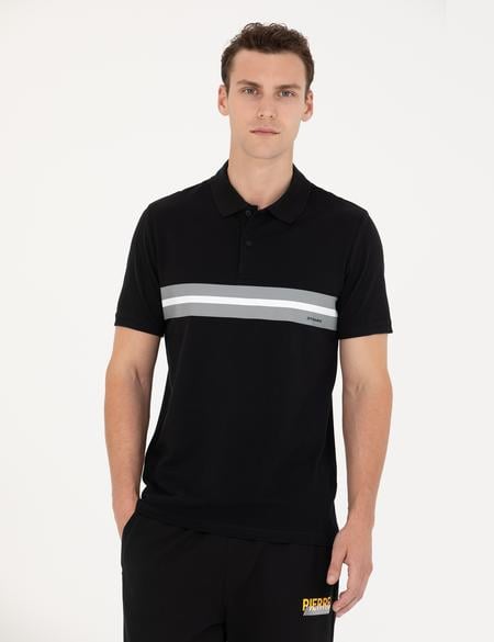 Siyah Slim Fit Polo Yaka Tişört - 50275719005