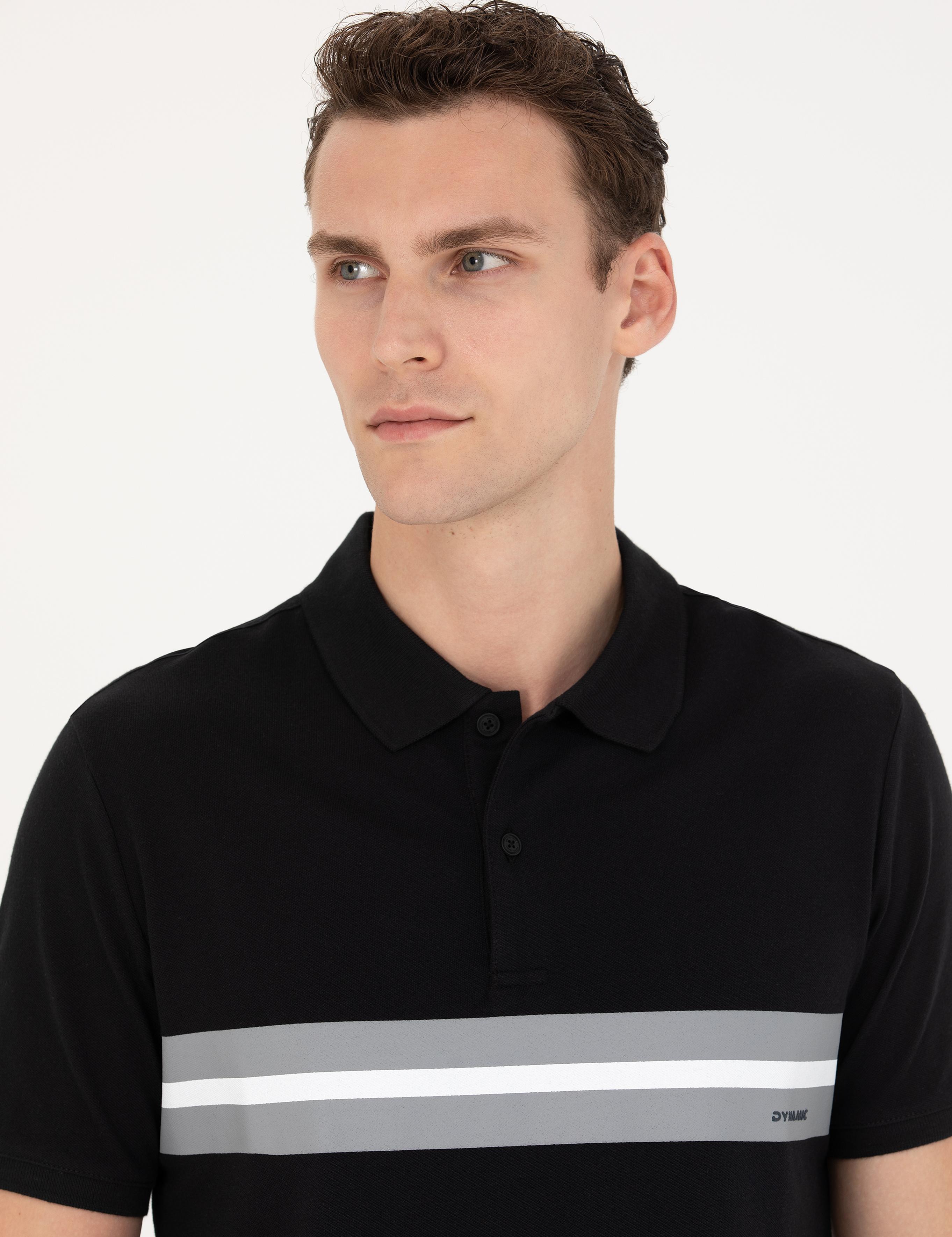 Siyah Slim Fit Polo Yaka Tişört