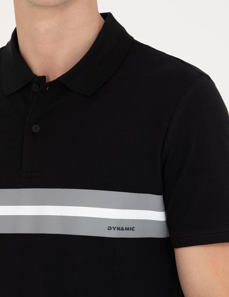Siyah Slim Fit Polo Yaka Tişört - 50275719005
