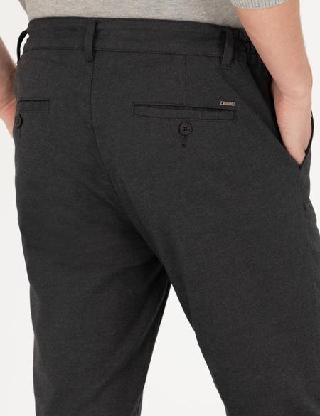 Siyah Slim Fit Kanvas Pantolon - 50276718107