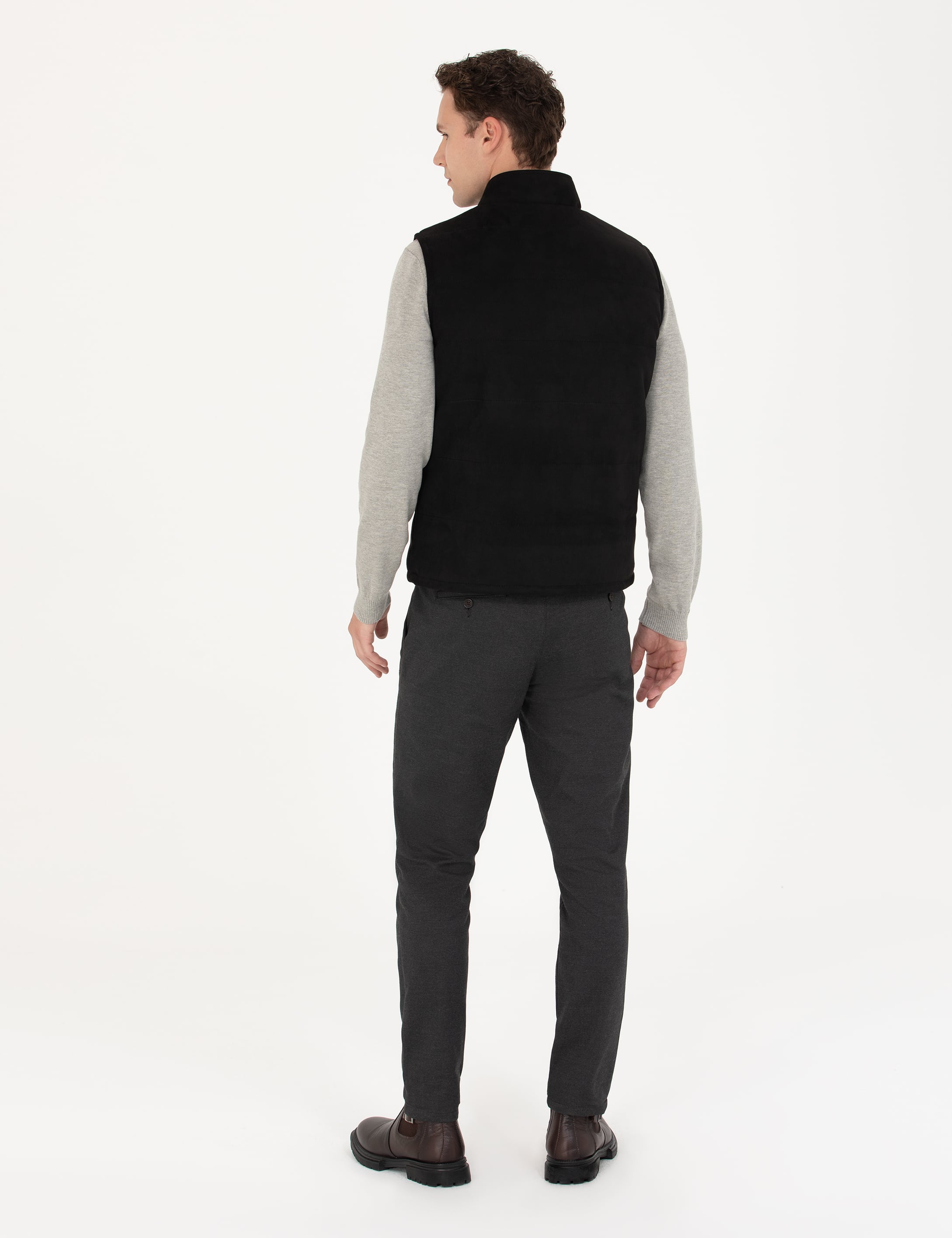 Siyah Slim Fit Kanvas Pantolon