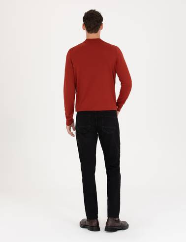 Siyah Straight Fit Jean Pantolon