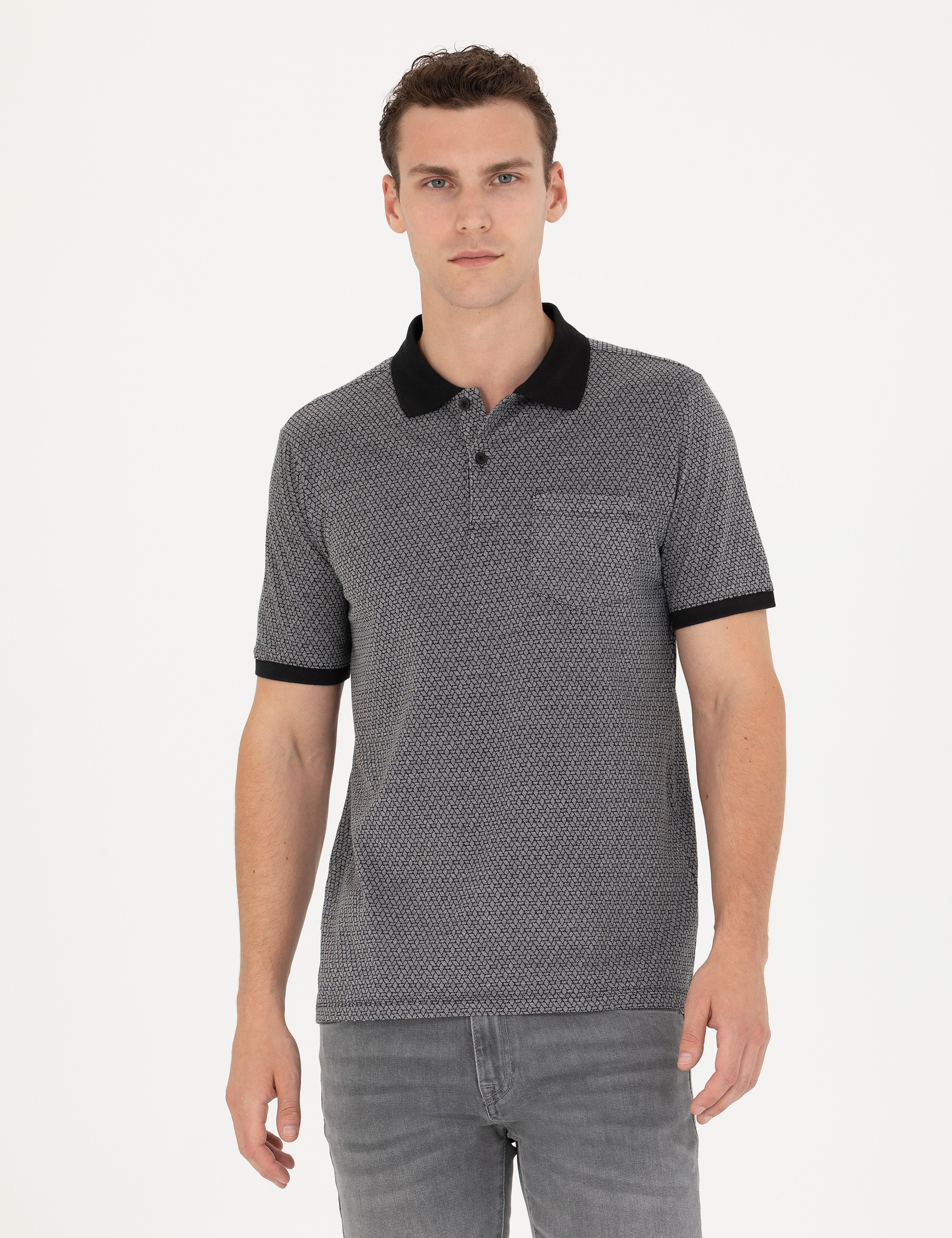 Siyah Regular Fit Polo Yaka Tişört
