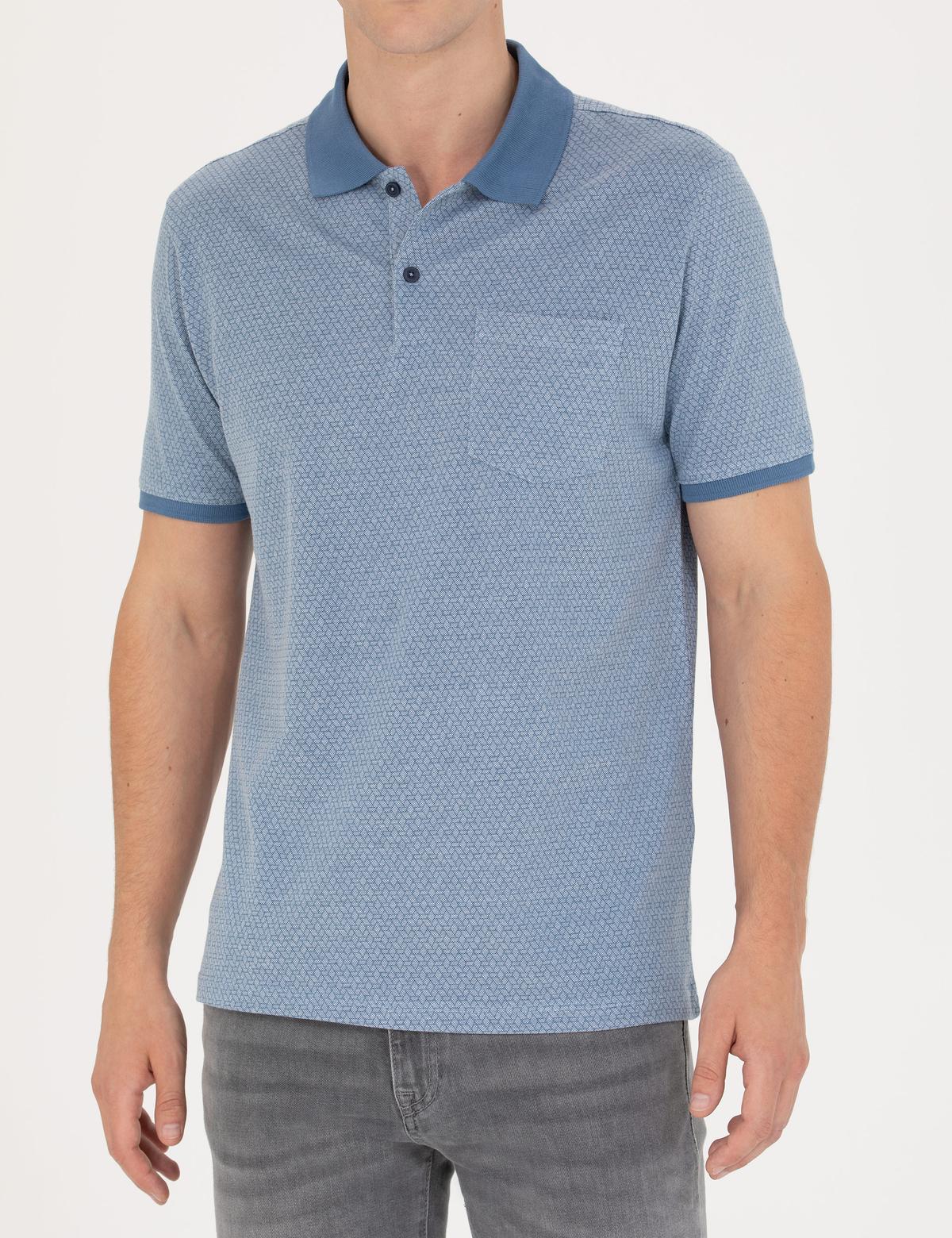 Koyu Mavi Regular Fit Polo Yaka Tişört - 50273568023