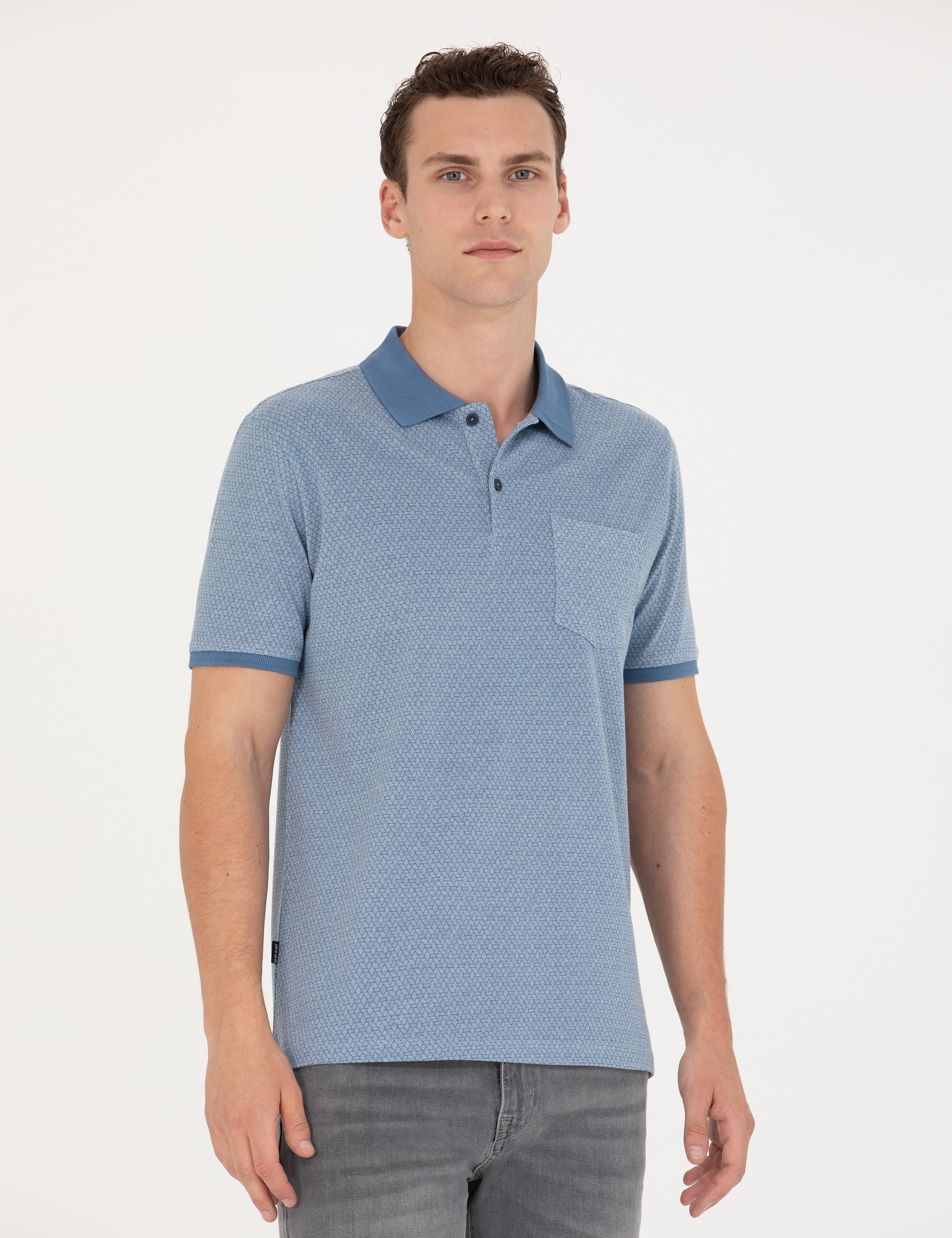 Koyu Mavi Regular Fit Polo Yaka Tişört