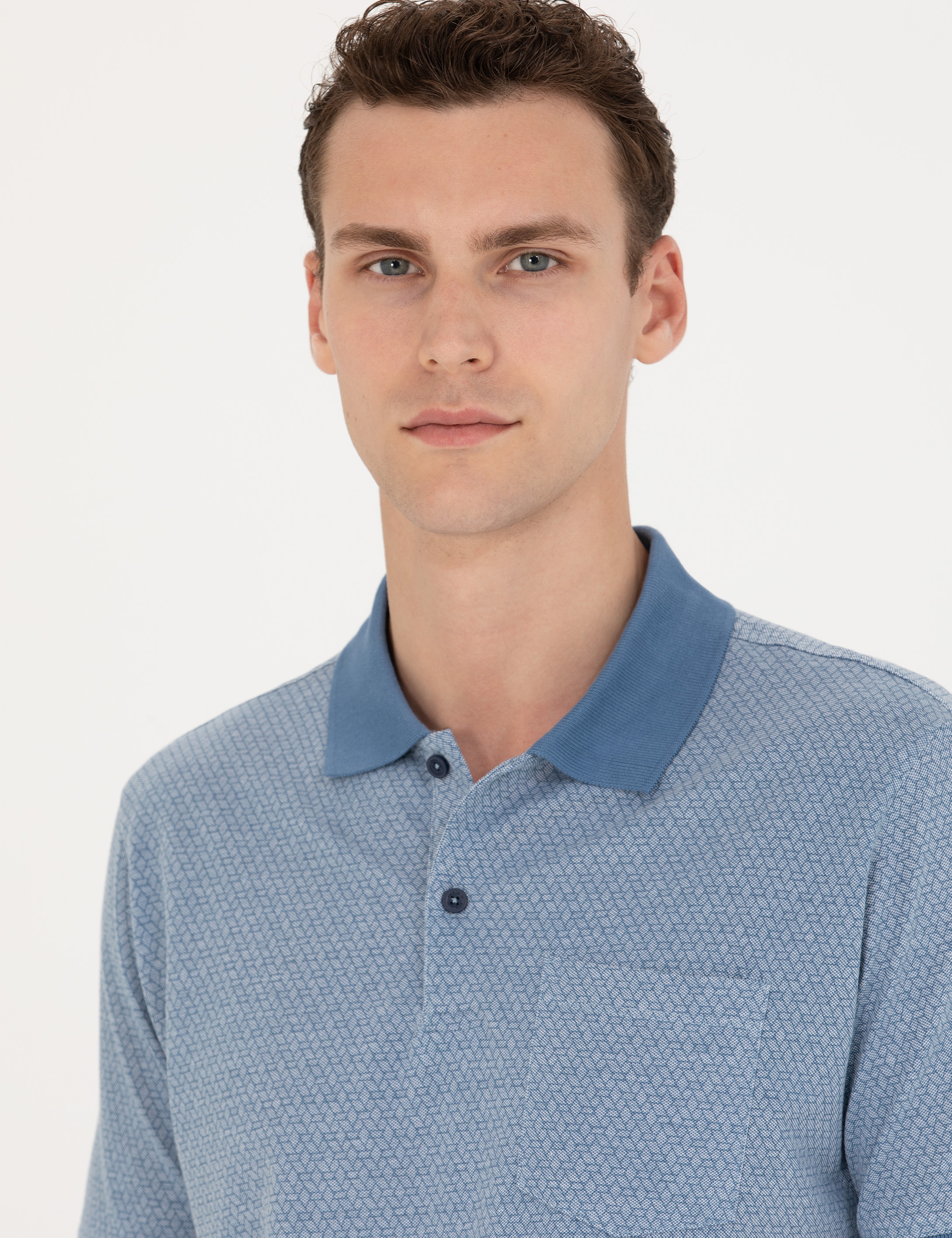 Koyu Mavi Regular Fit Polo Yaka Tişört - Image 2