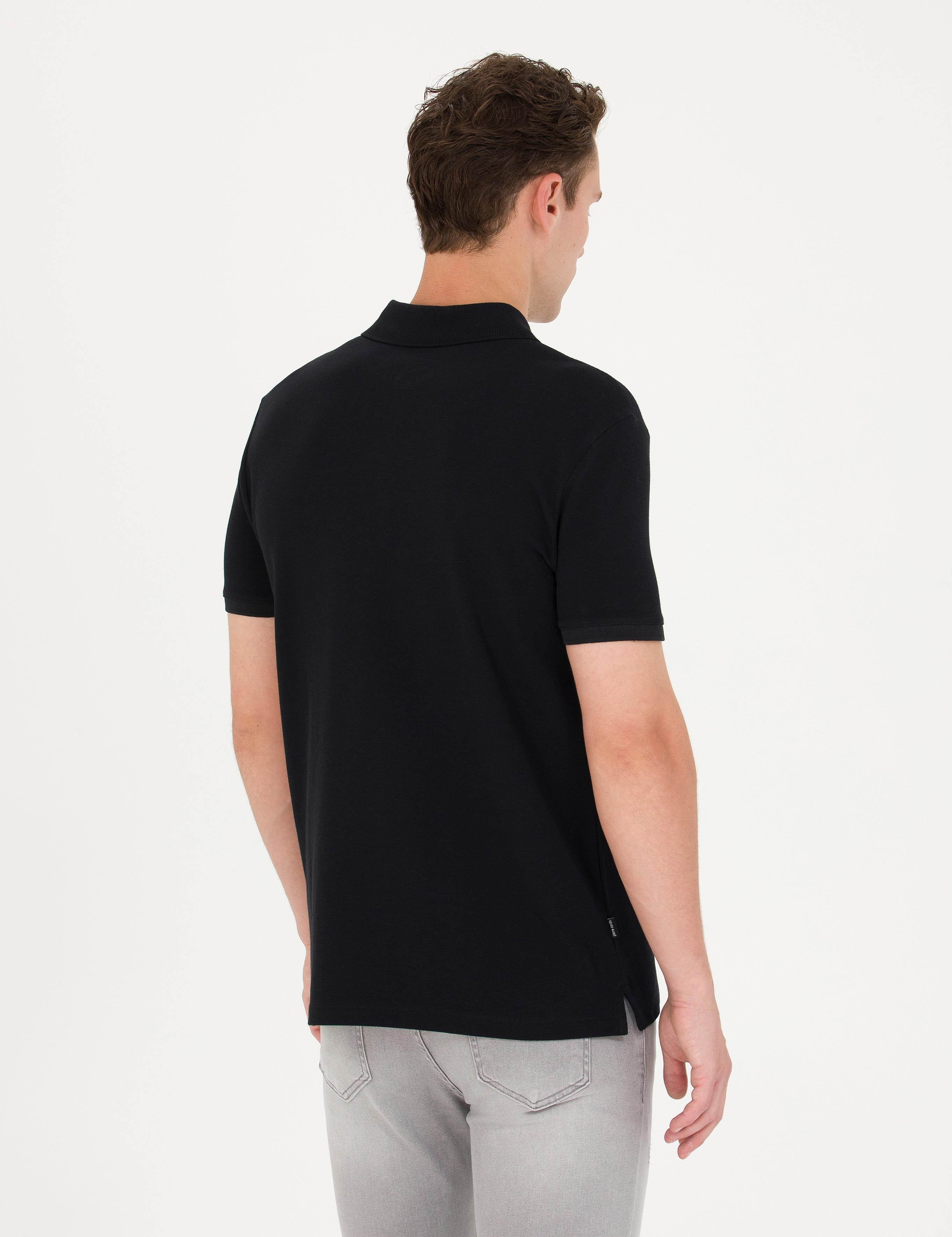 Siyah Slim Fit Polo Yaka Tişört