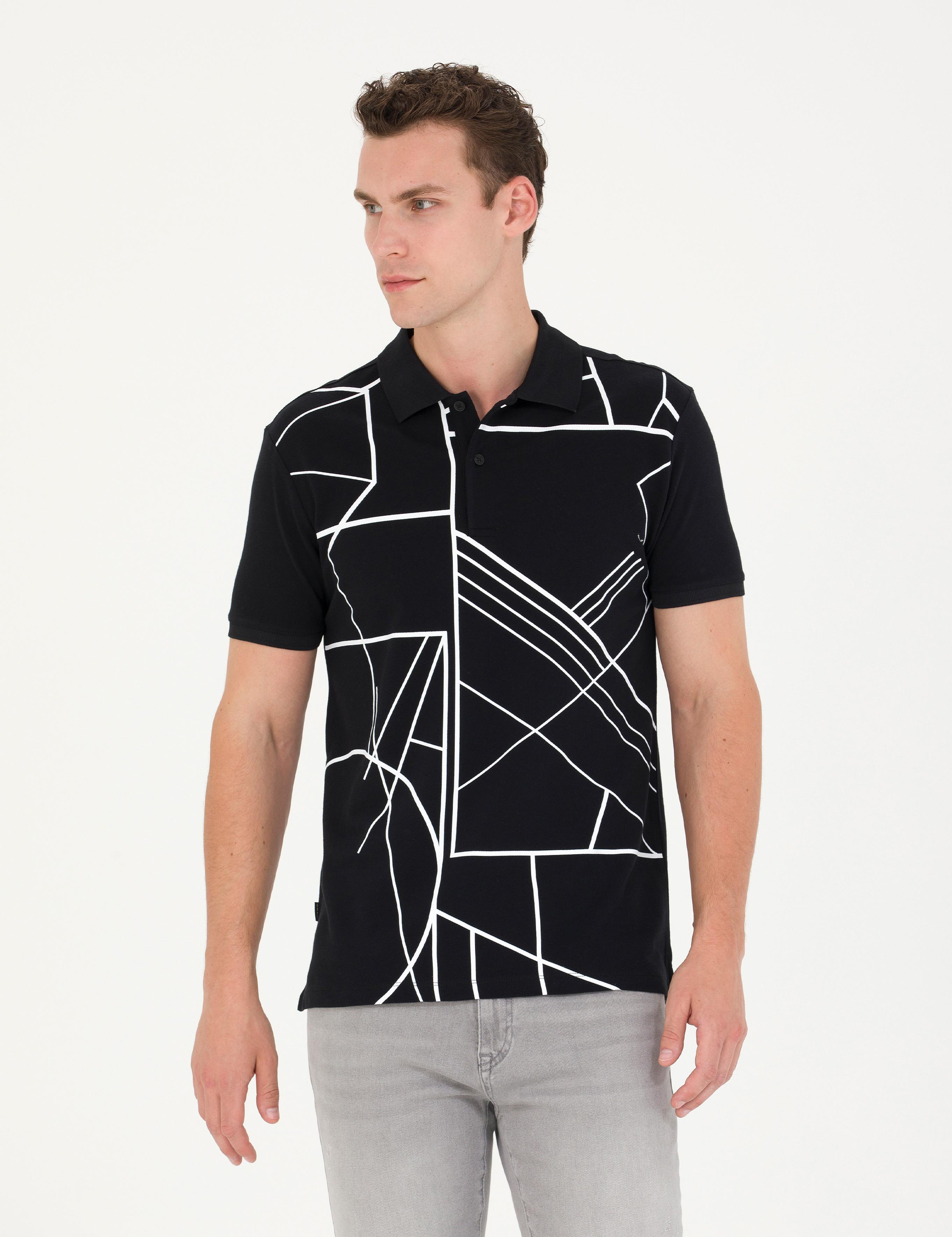 Siyah Slim Fit Polo Yaka Tişört