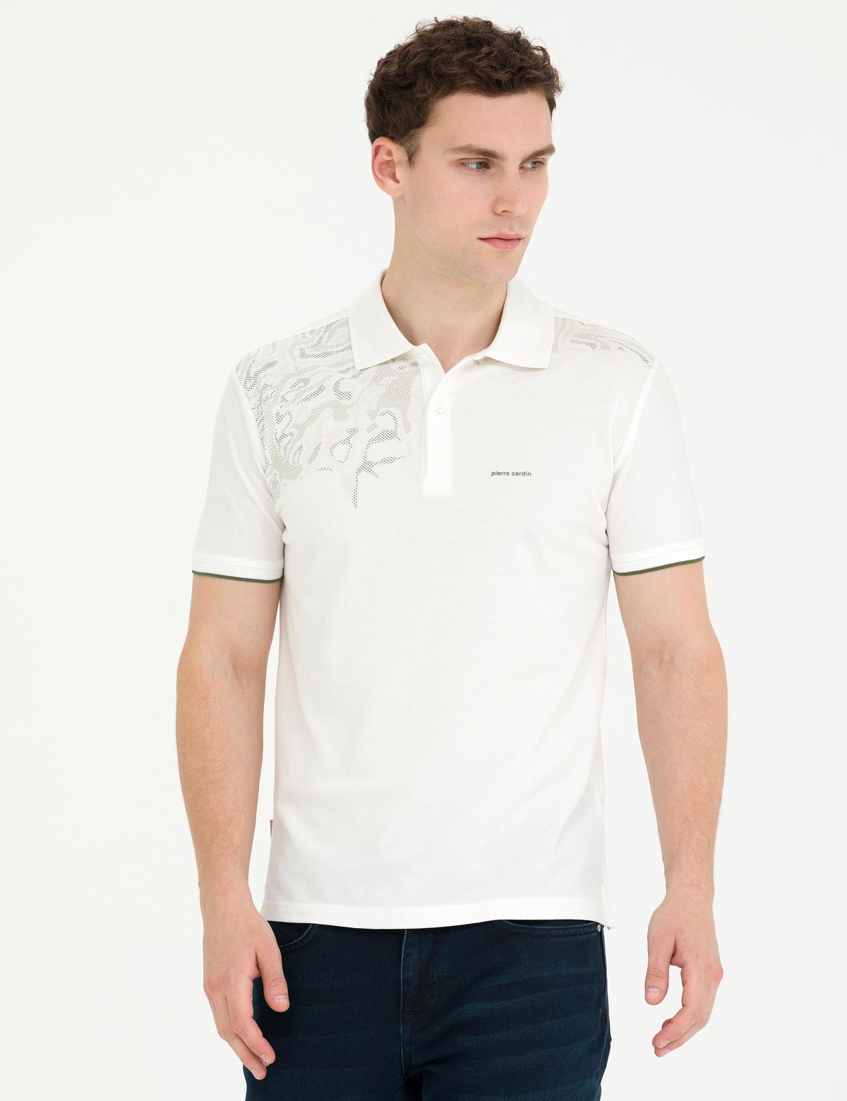 Ekru Slim Fit Polo Yaka Tişört - 50273585014