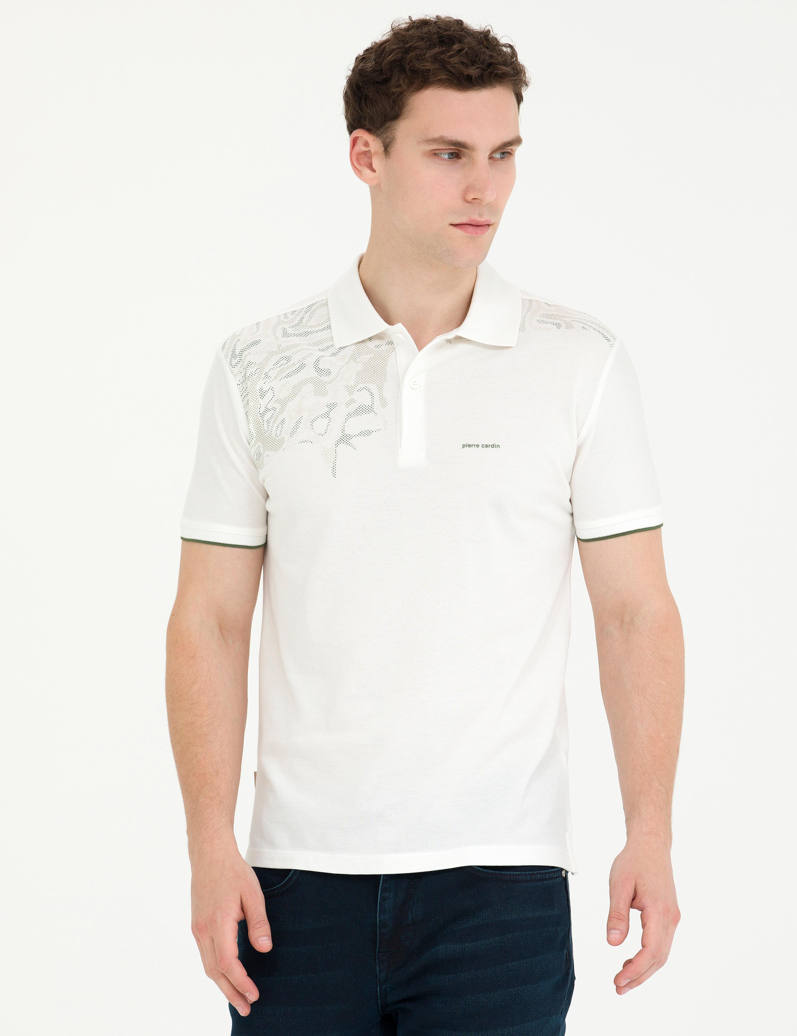 Ekru Slim Fit Polo Yaka Tişört