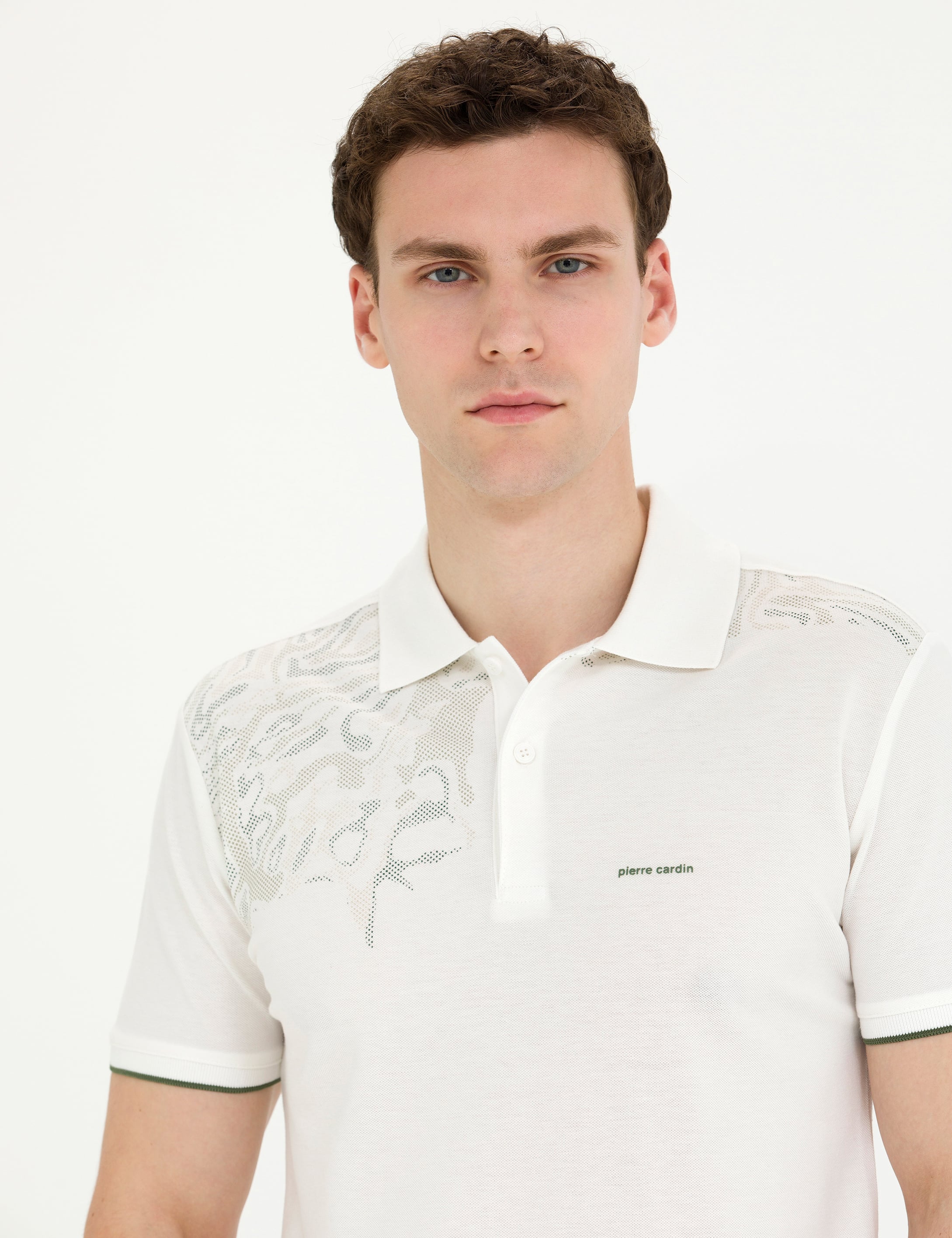 Ekru Slim Fit Polo Yaka Tişört