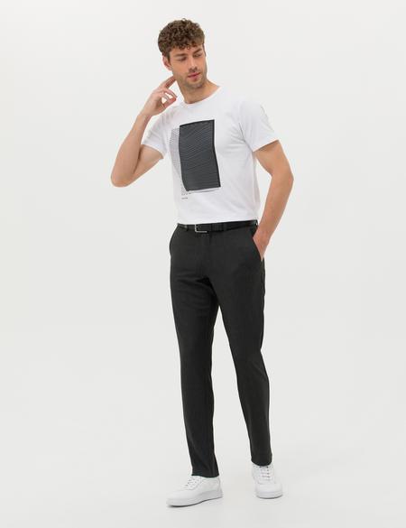 Siyah Slim Fit Bisiklet Yaka Tişört - 50262627051