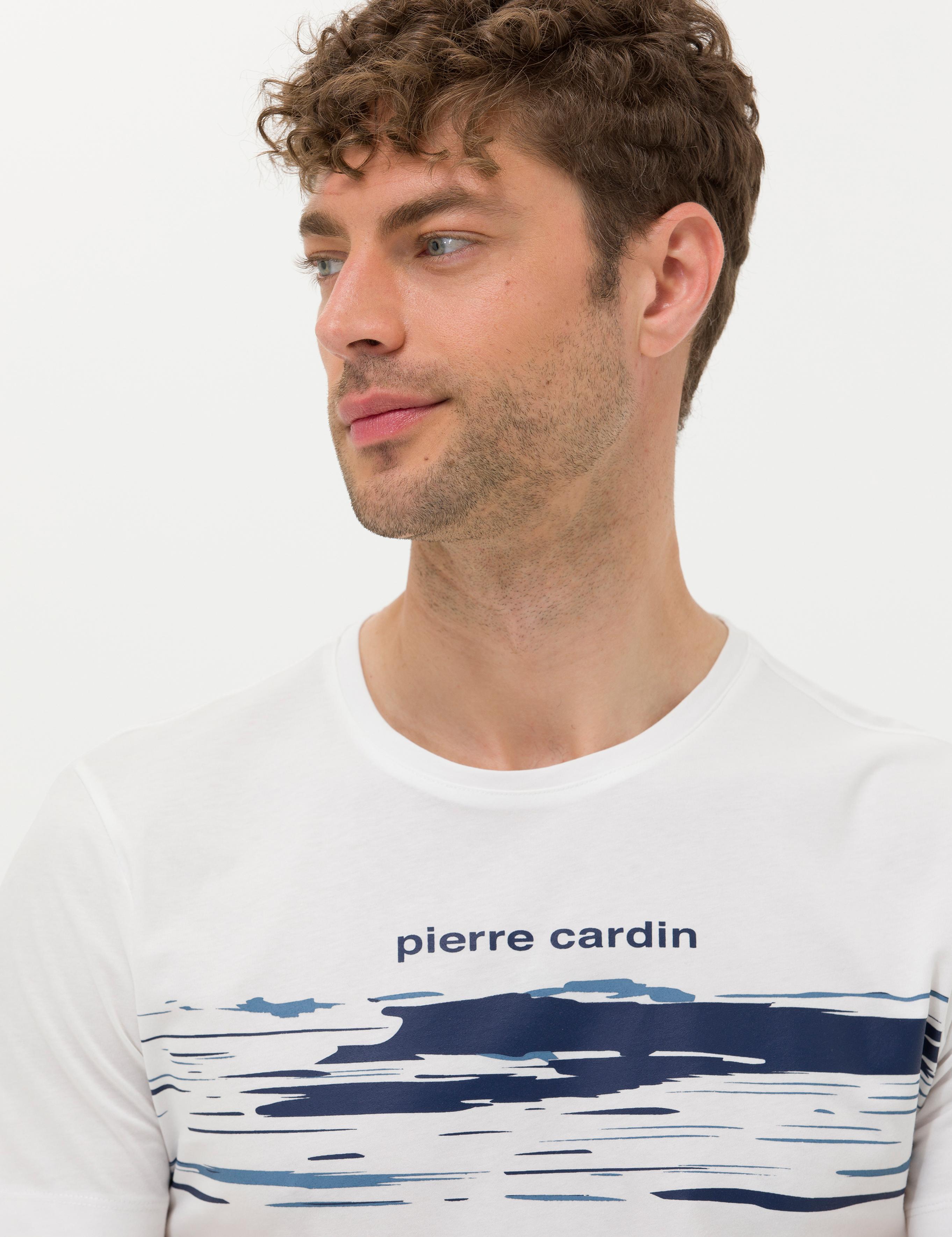 Ekru Slim Fit Bisiklet Yaka Tişört