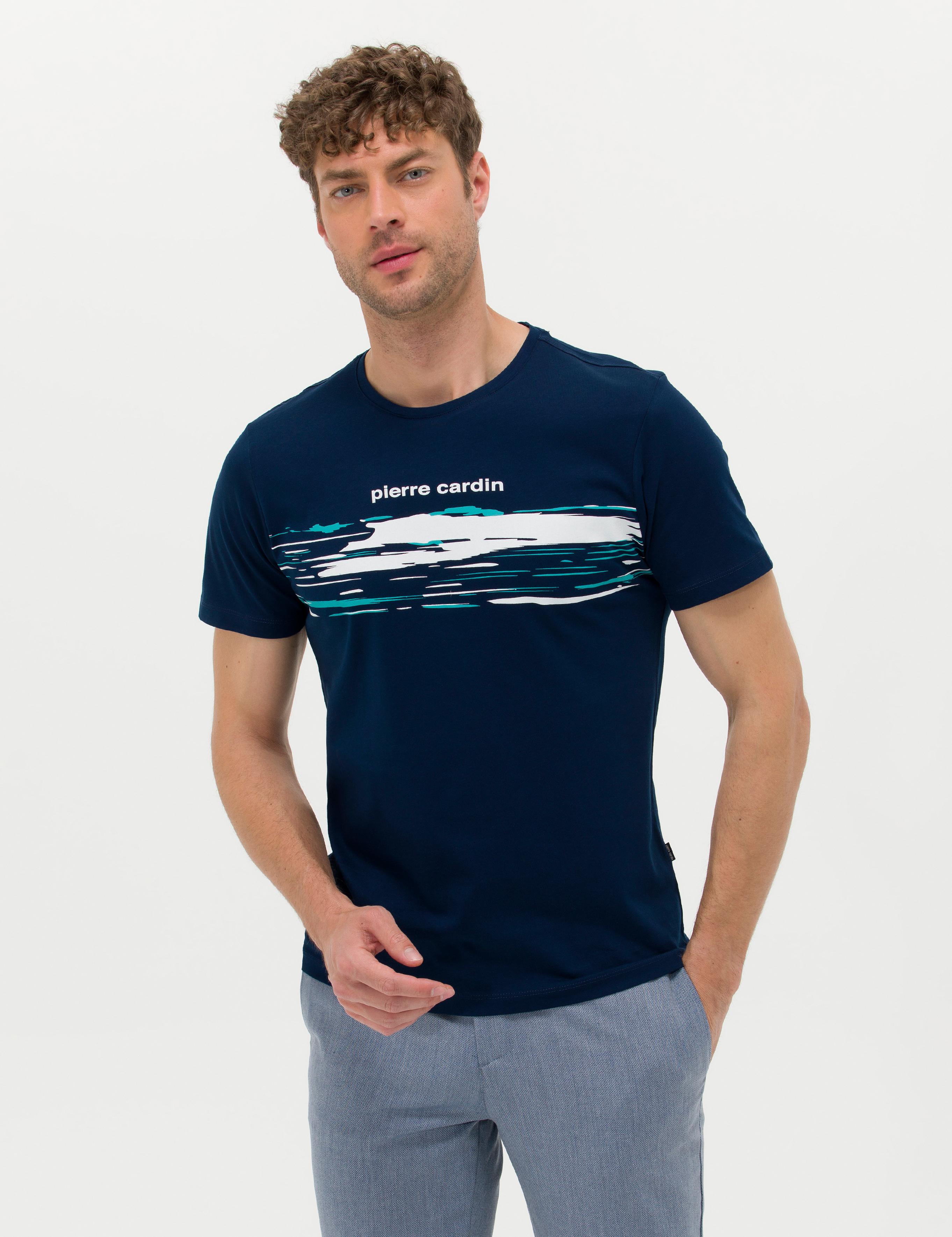 Lacivert Slim Fit Bisiklet Yaka Tişört