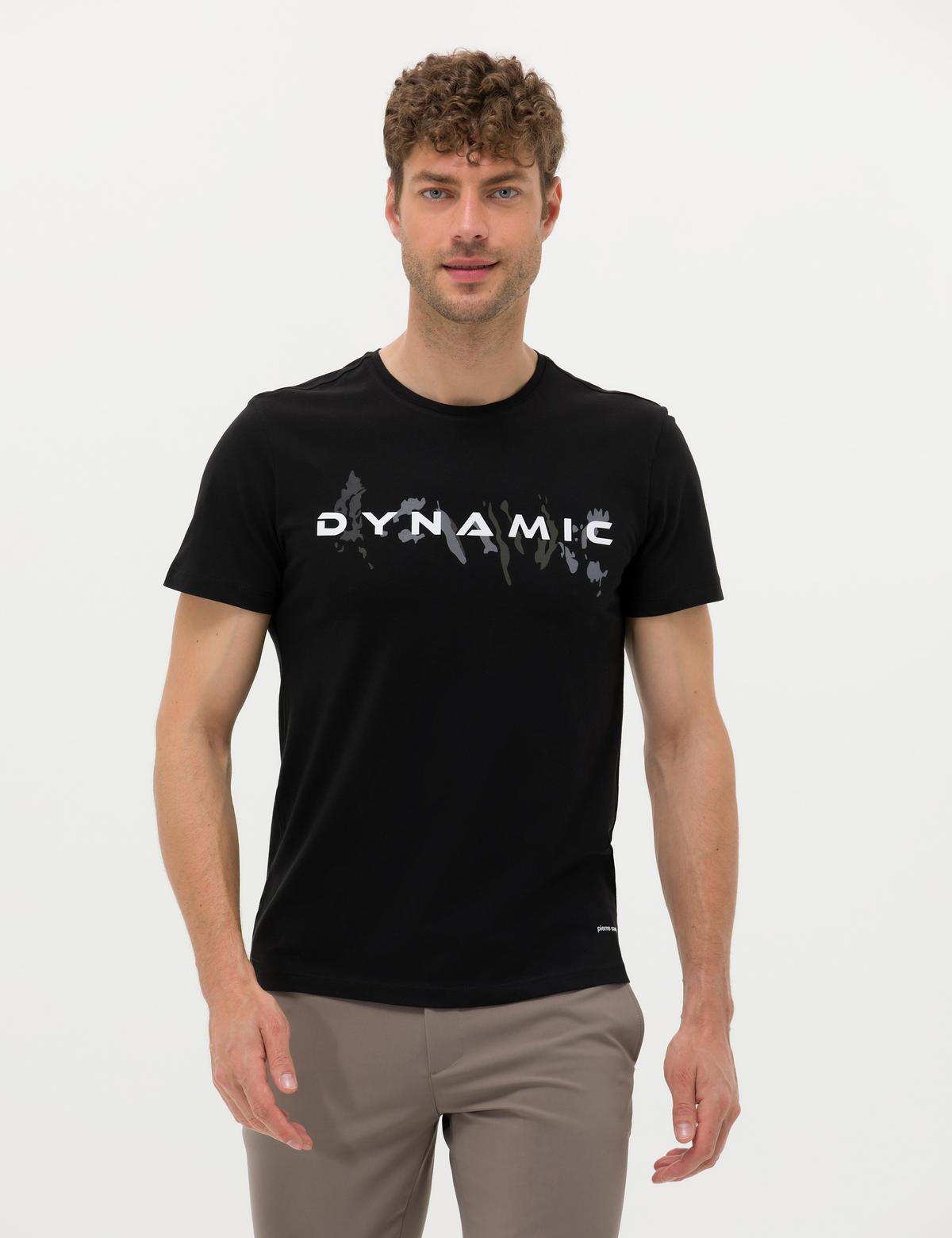 Siyah Slim Fit Bisiklet Yaka Tişört - 50273390025