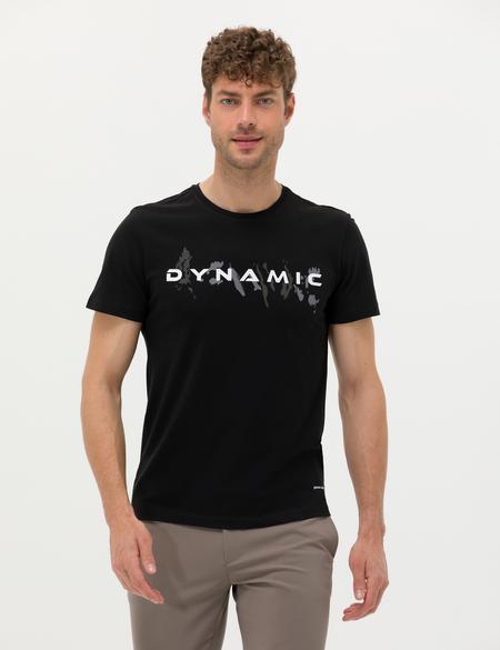 Siyah Slim Fit Bisiklet Yaka Tişört - 50273390025