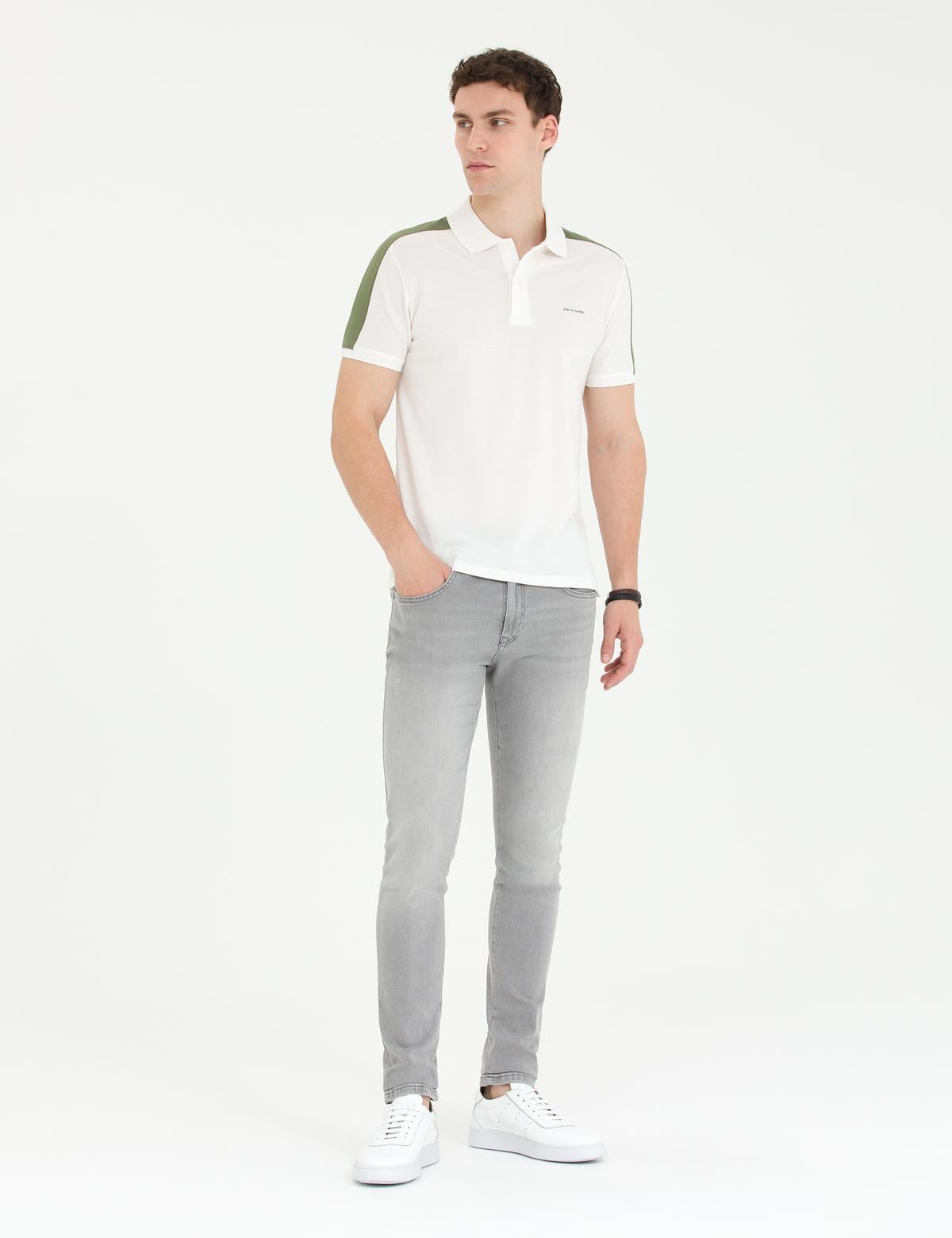Haki Slim Fit Polo Yaka Tişört - 50273578019