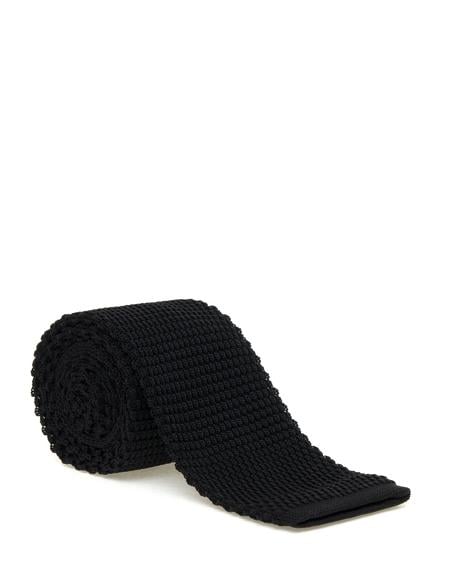 Siyah Örme Kravat - 50281494001