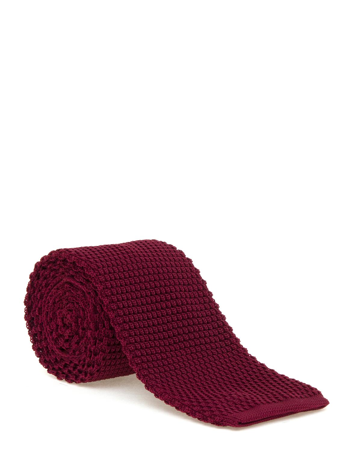 Bordo Örme Kravat - 50281494006