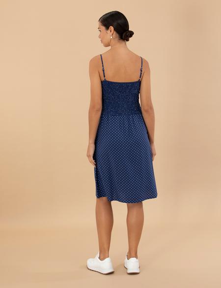 Lacivert Dokuma Elbise - 50202826009