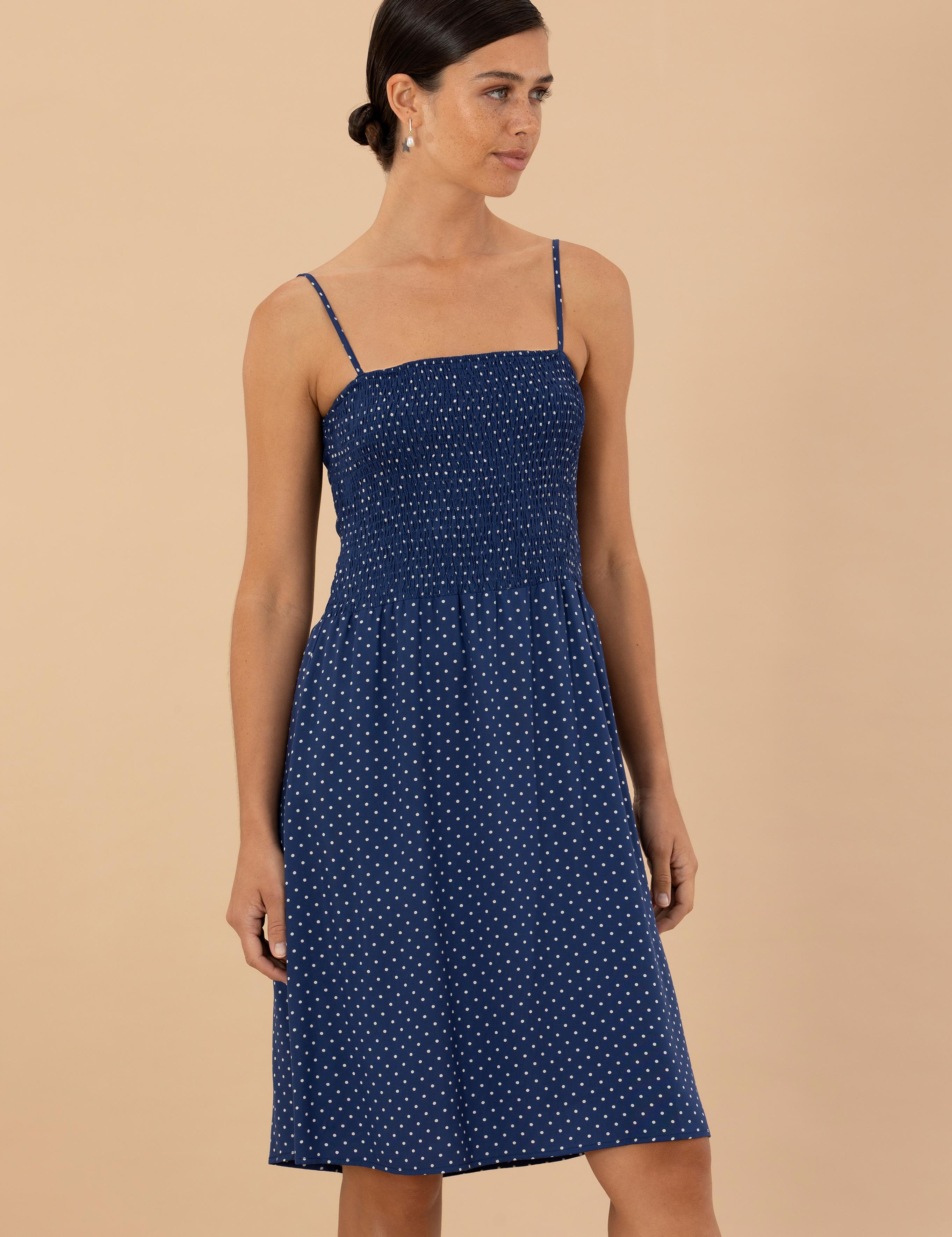 Lacivert Dokuma Elbise