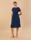 Lacivert Dokuma Elbise
