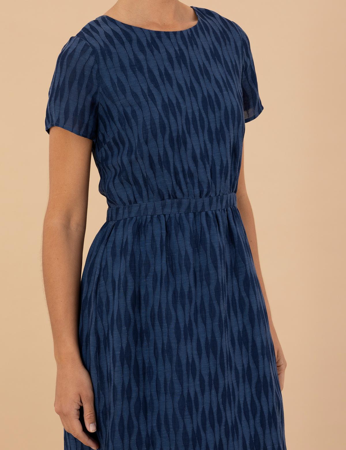 Lacivert Dokuma Elbise - 50204413002