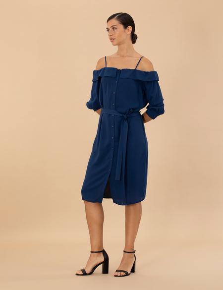 Lacivert Dokuma Elbise - 50204427001