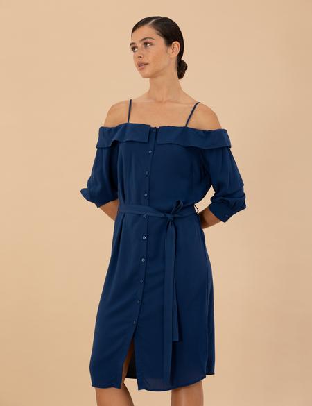 Lacivert Dokuma Elbise - 50204427001