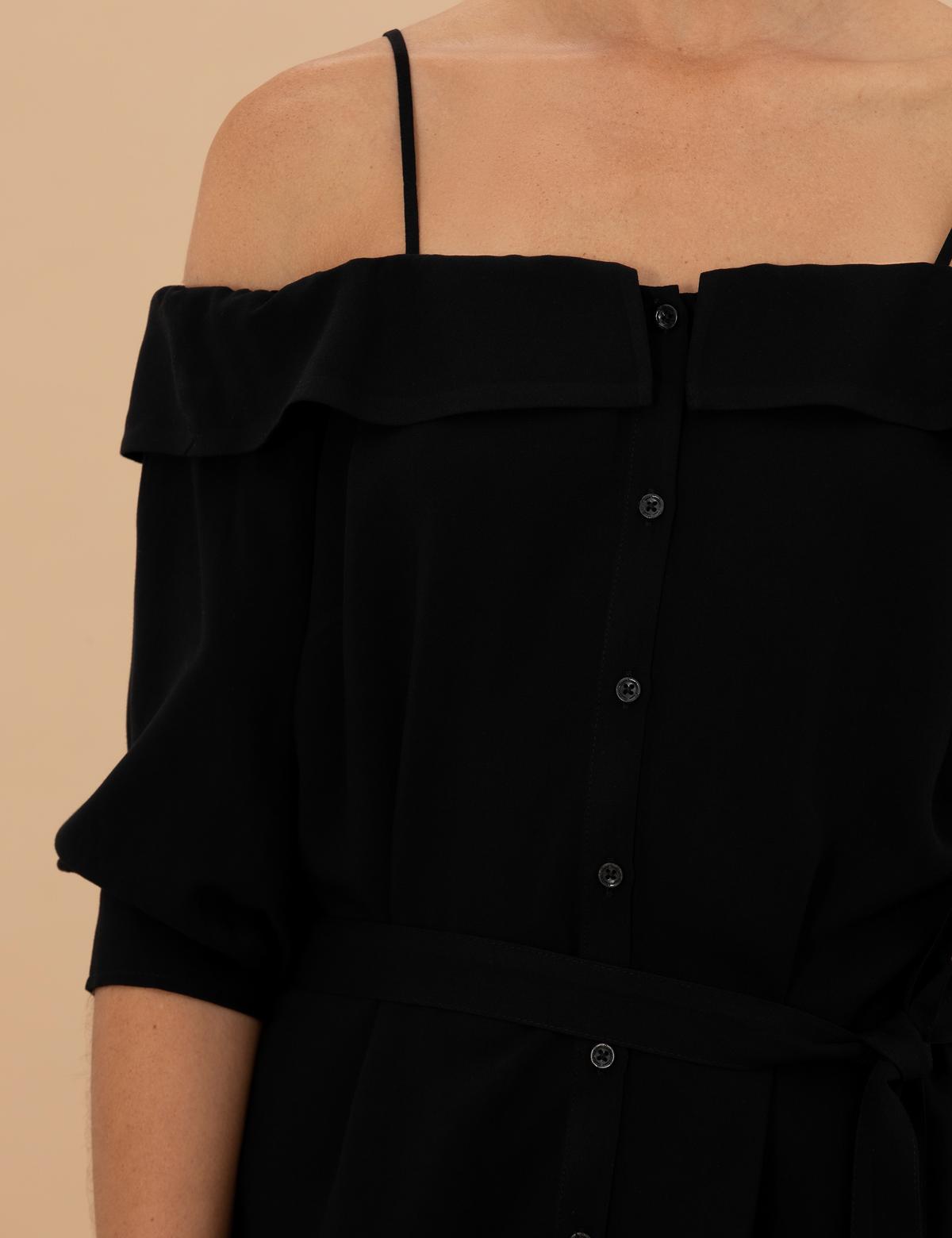 Siyah Dokuma Elbise - 50204427025