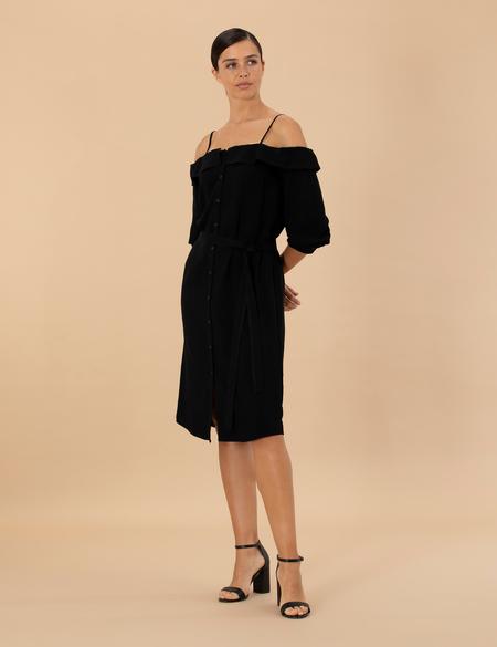 Siyah Dokuma Elbise - 50204427025