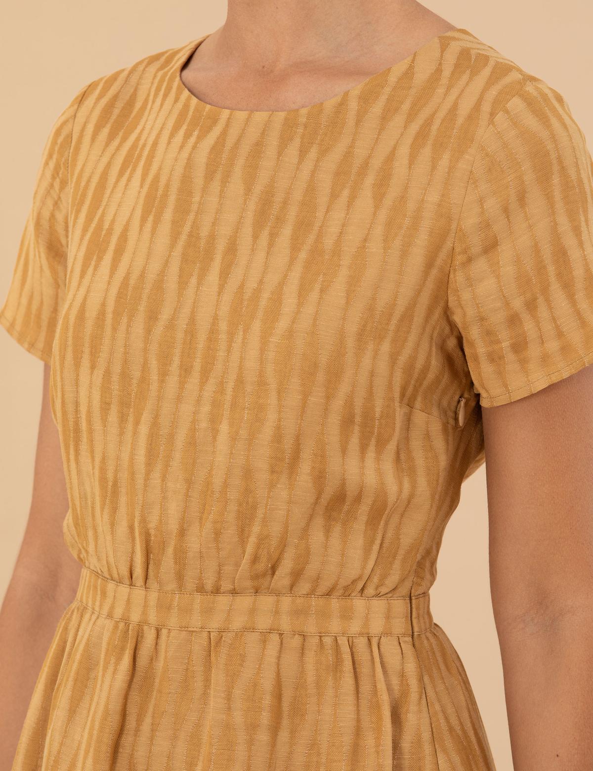 Hardal Dokuma Elbise - 50204413012