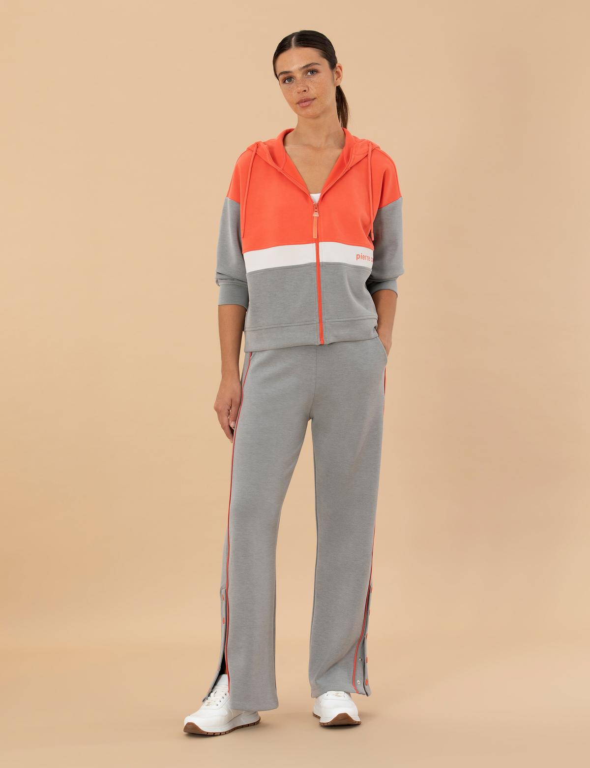 Gri Melanj Crop Top Örme Hırka - 50253649011