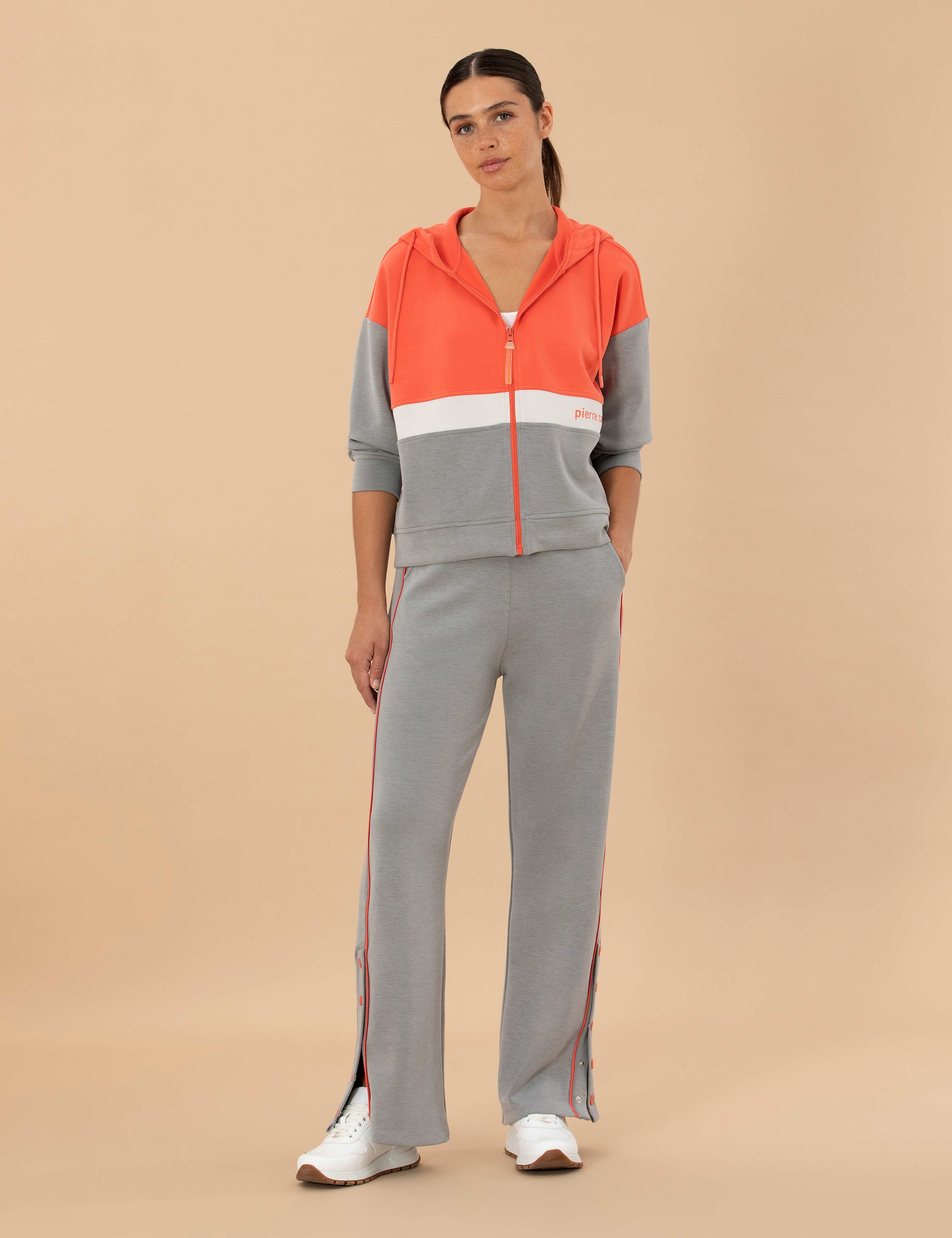 Gri Melanj Crop Top Örme Hırka