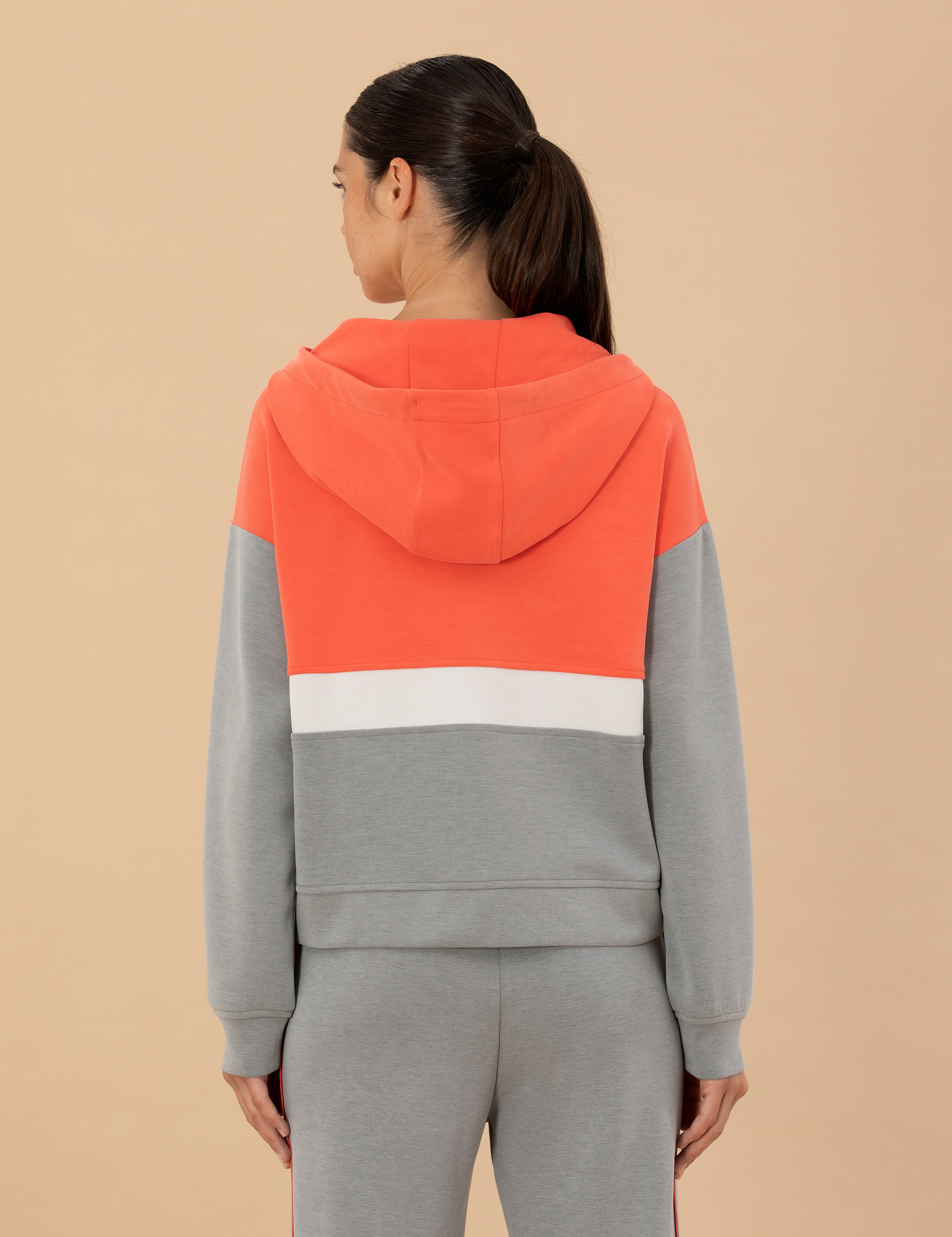 Gri Melanj Crop Top Örme Hırka - Image 5