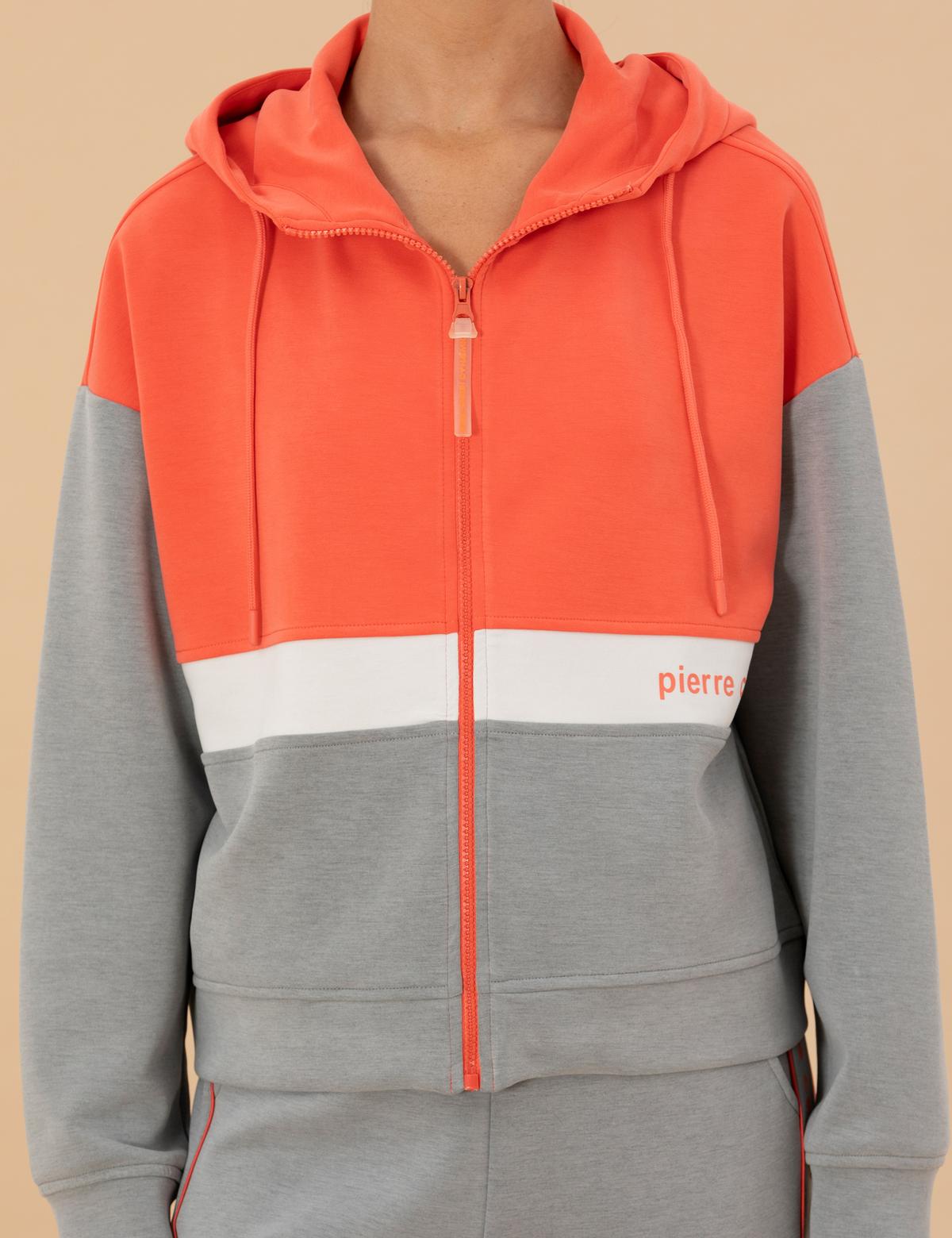 Gri Melanj Crop Top Örme Hırka - 50253649011