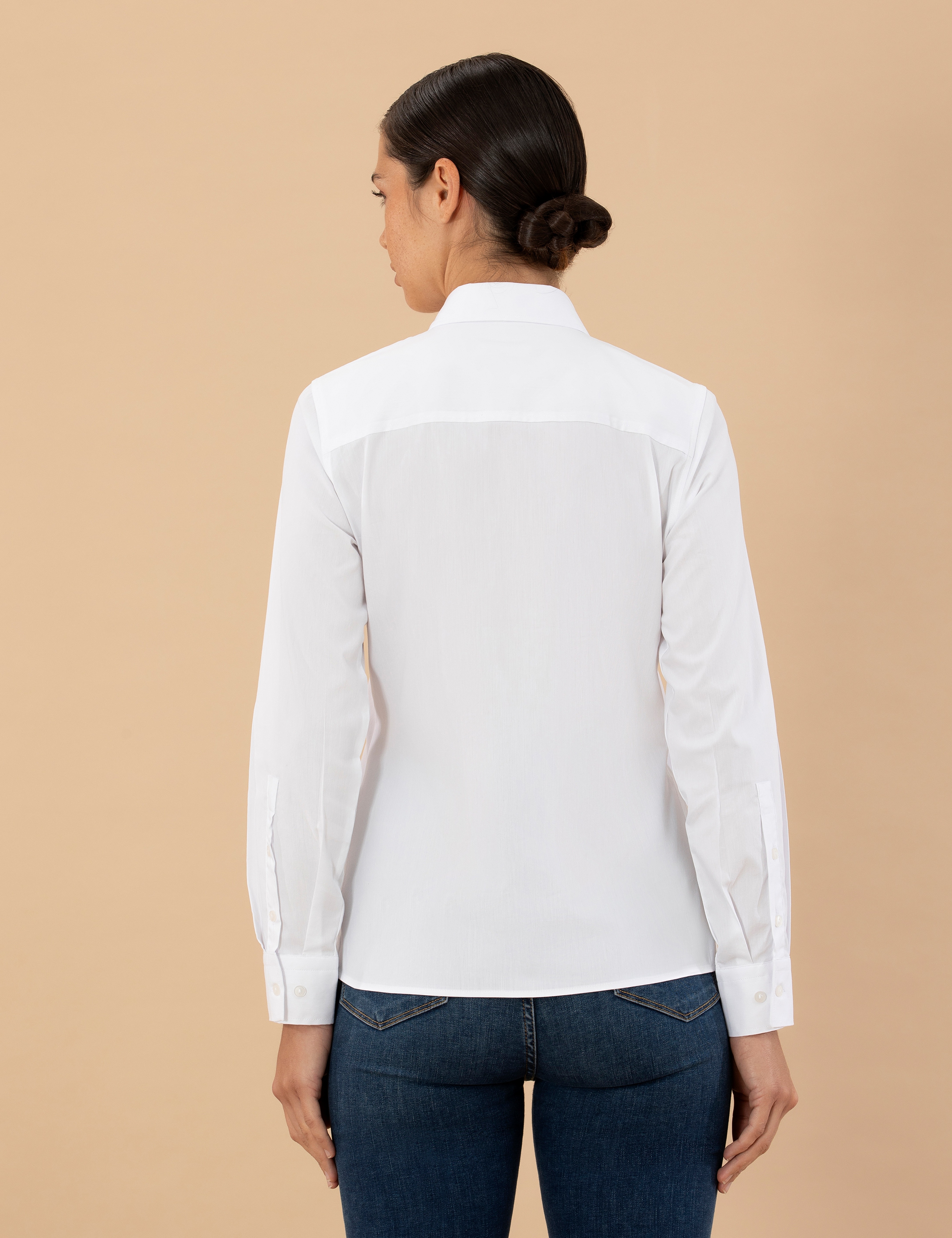 Beyaz Slim Fit Uzun Kollu Gömlek - Image 5