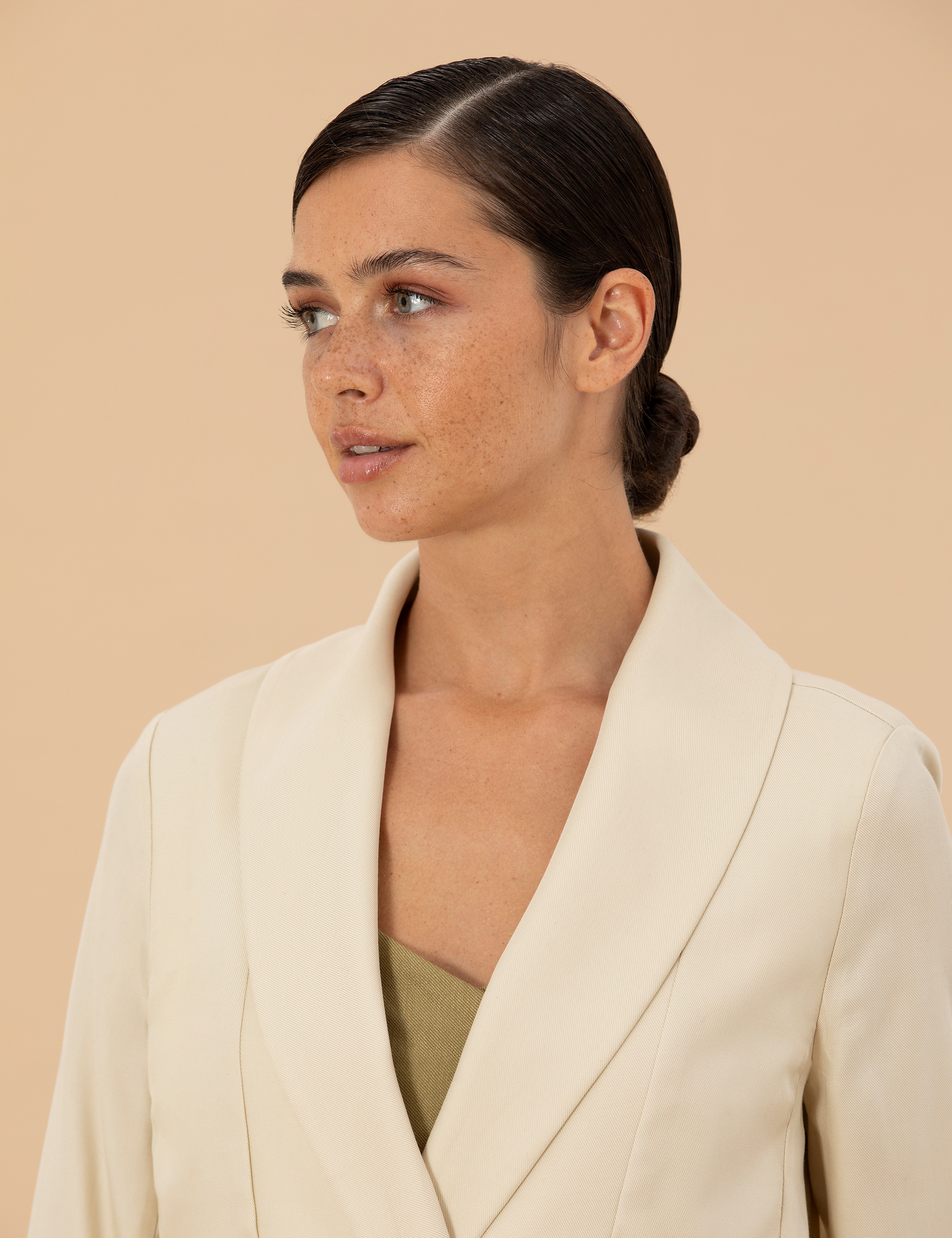 Krem Regular Fit Ceket - Image 2