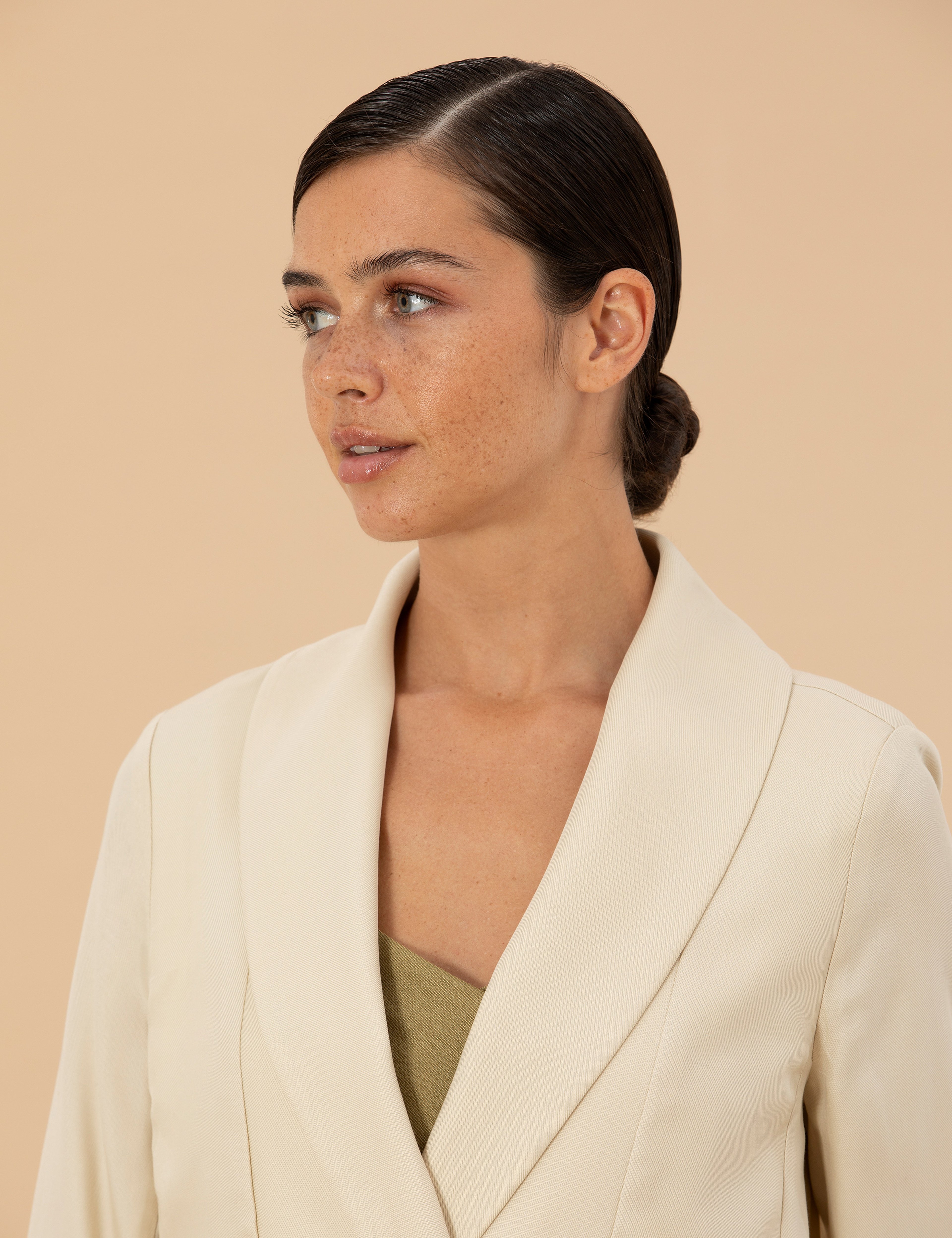 Krem Regular Fit Ceket