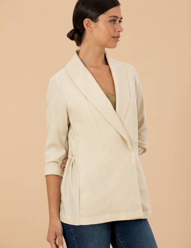 Krem Regular Fit Ceket