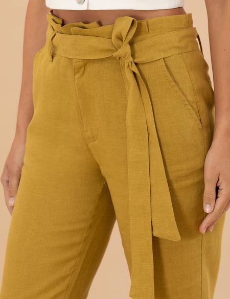 Yeşil Carrot Fit Keten Pantolon - 50263920004