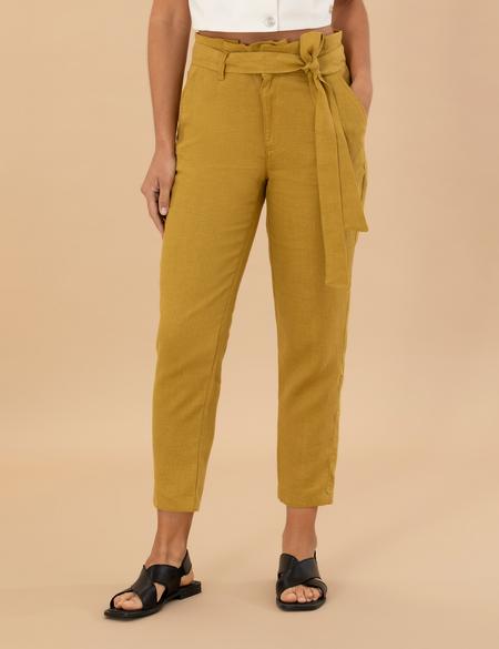 Yeşil Carrot Fit Keten Pantolon - 50263920004