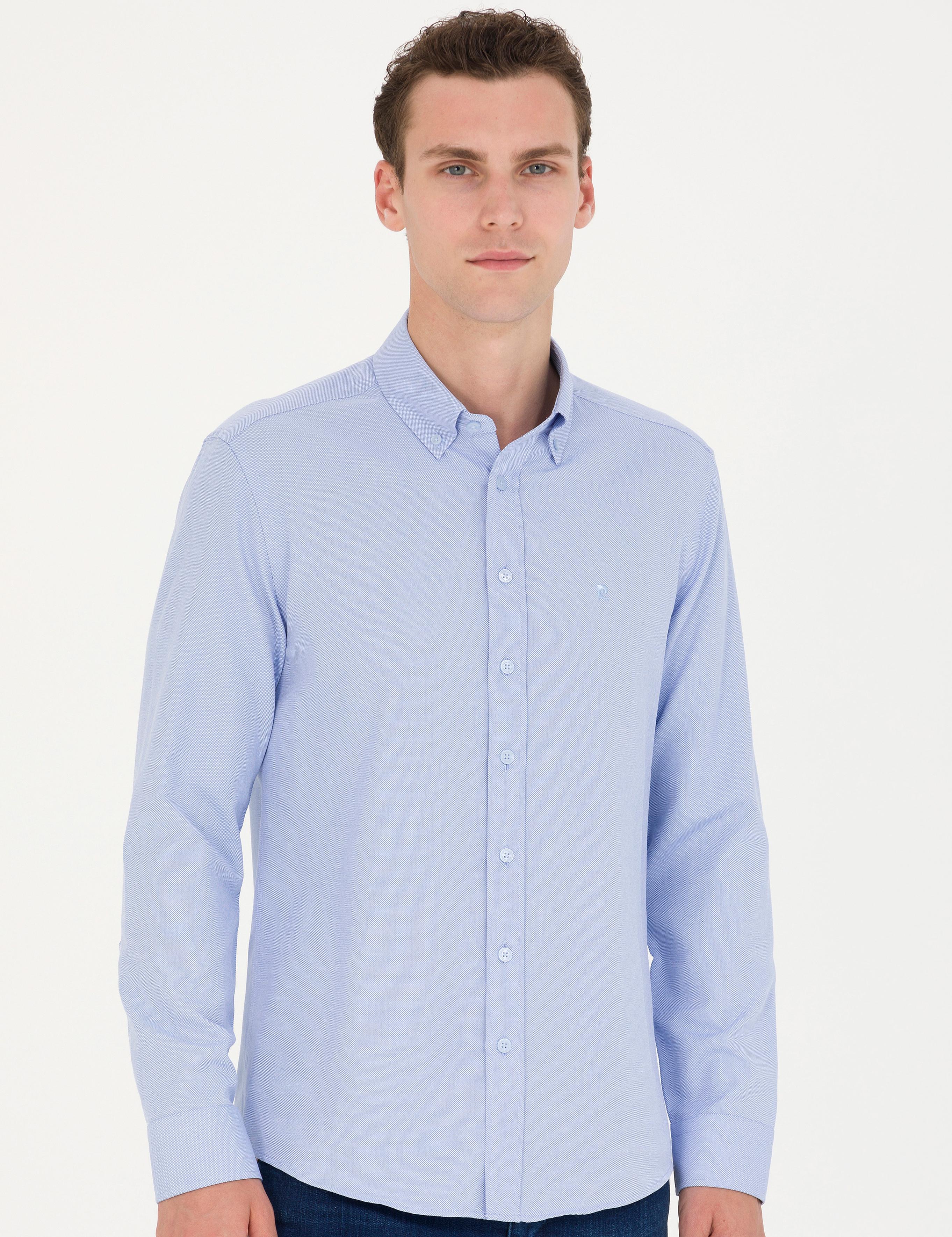 Açık Mavi Slim Fit Uzun Kollu Gömlek