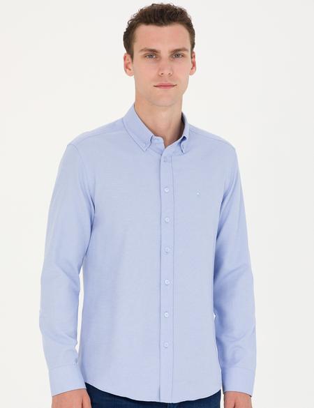 Açık Mavi Slim Fit Uzun Kollu Gömlek - 50275815006