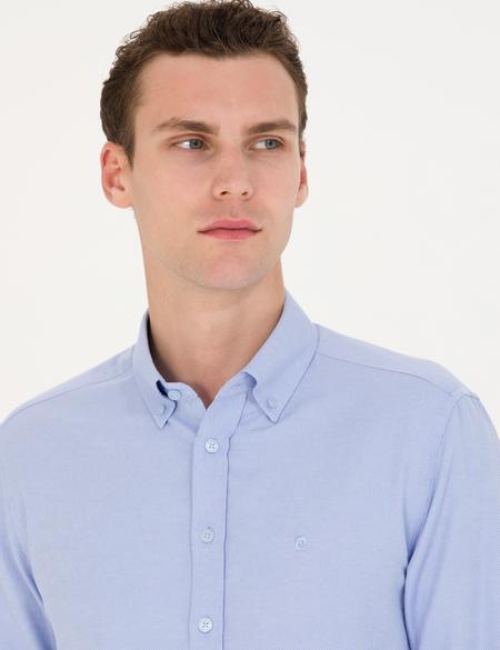 Açık Mavi Slim Fit Uzun Kollu Gömlek - 50275815006
