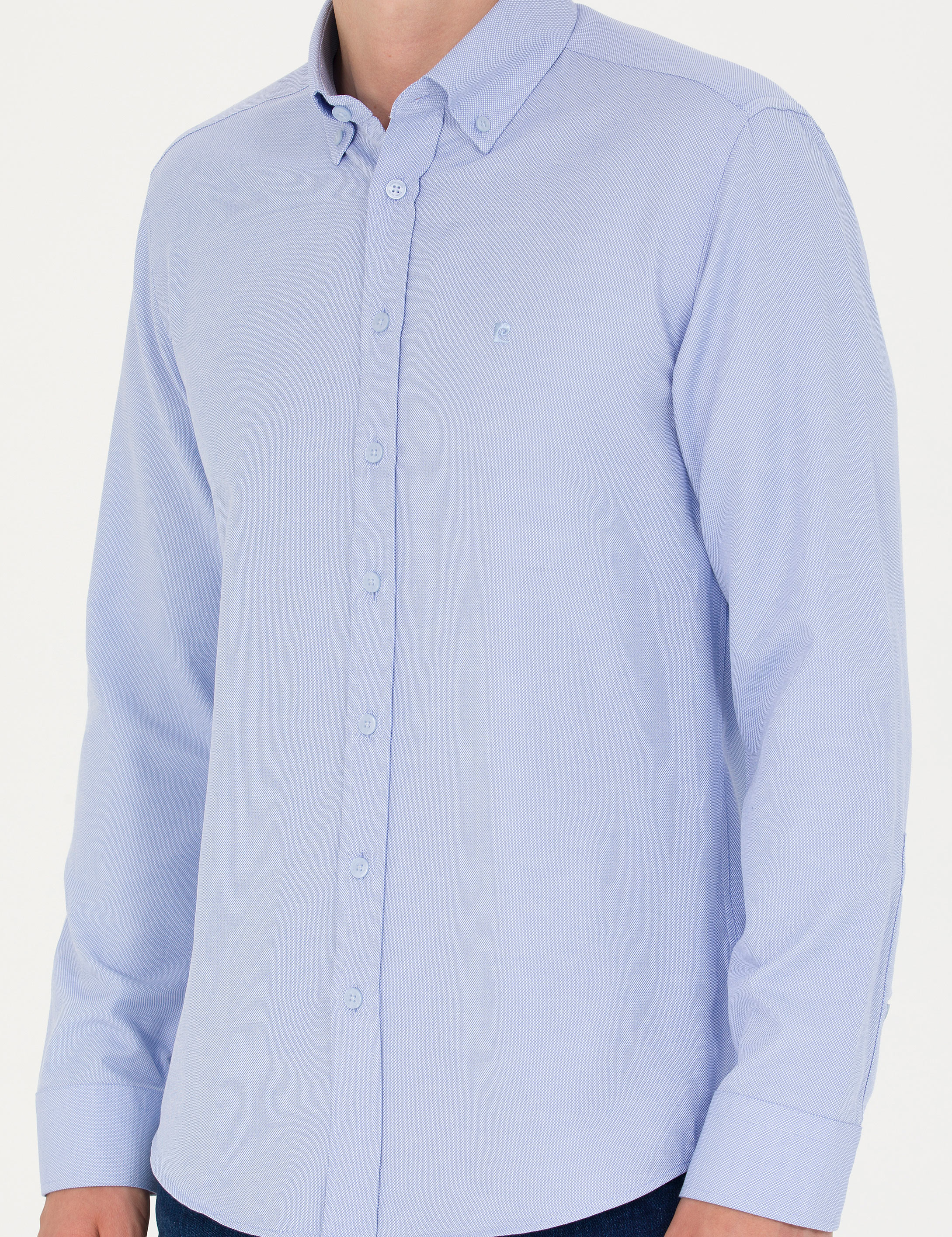 Açık Mavi Slim Fit Uzun Kollu Gömlek